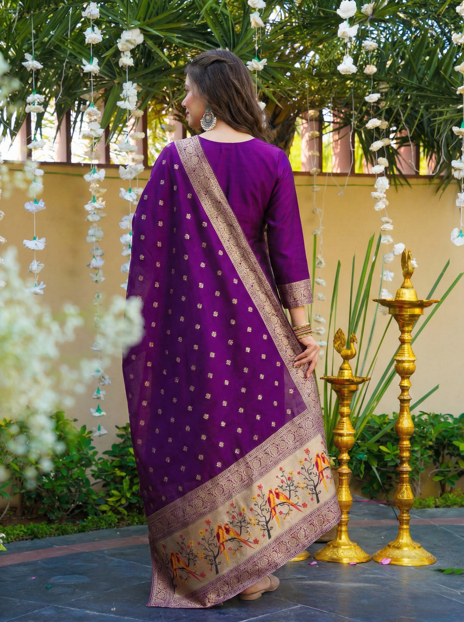 Premium Art Silk Jacquard Kurti Pant Set with Jacquard Dupatta for Women | Designer Festive Ethnic Wear