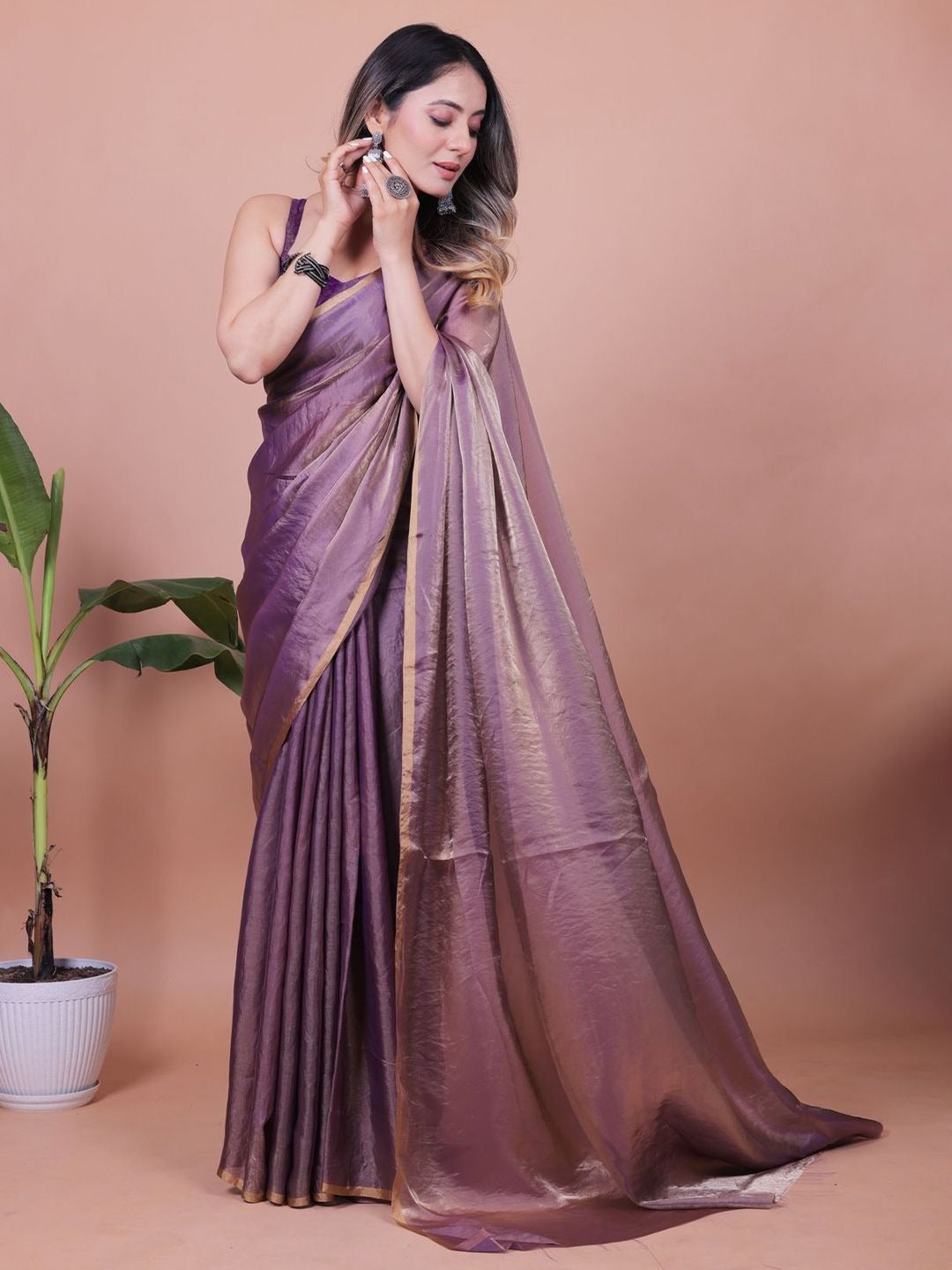 Linen Cotton Saree with Blouse Piece