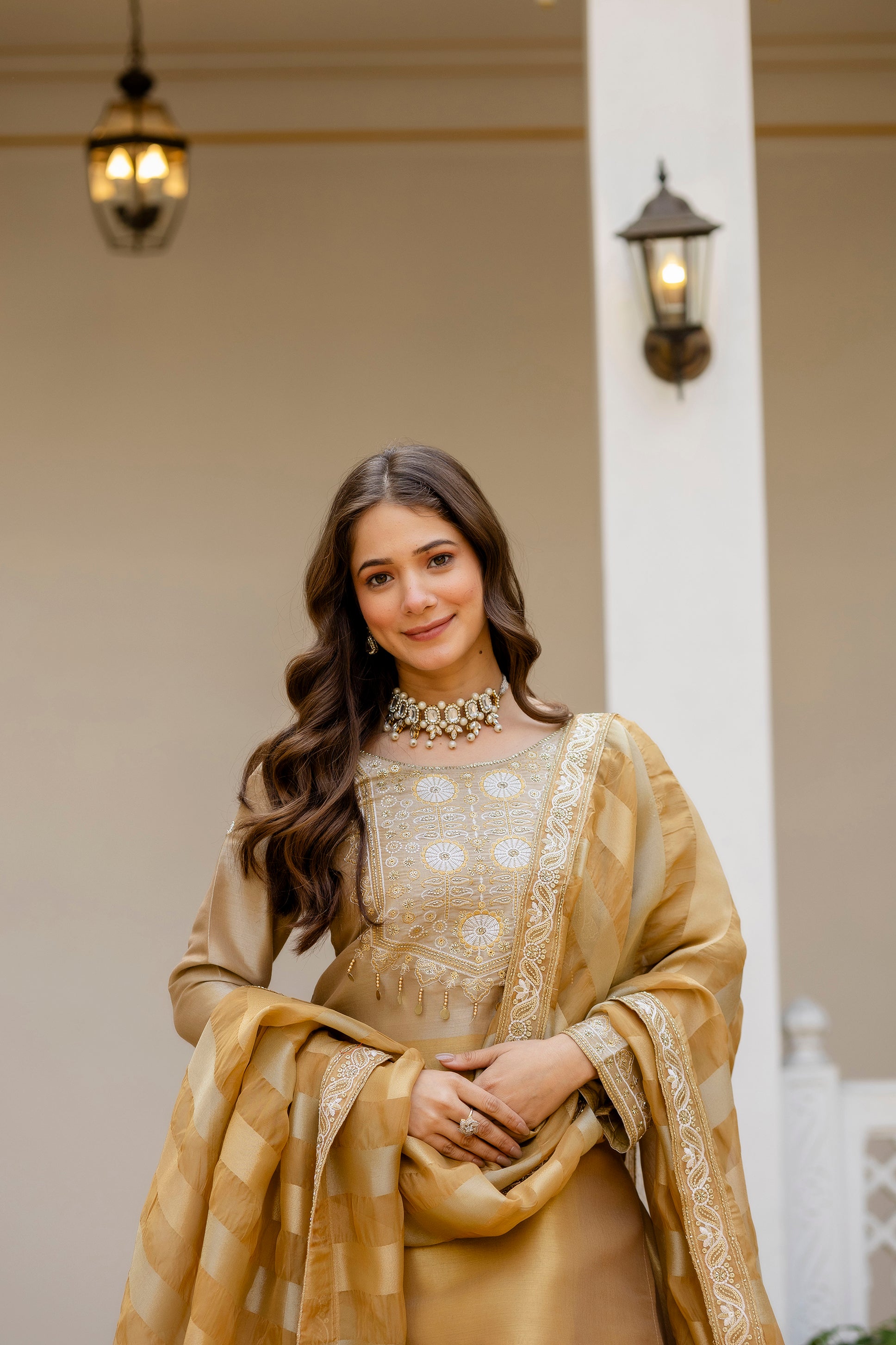 Golden Embroidered Kurti Lehenga Dupatta Set | Designer Ethnic Lehenga Set | Premium Wedding & Festive Wear