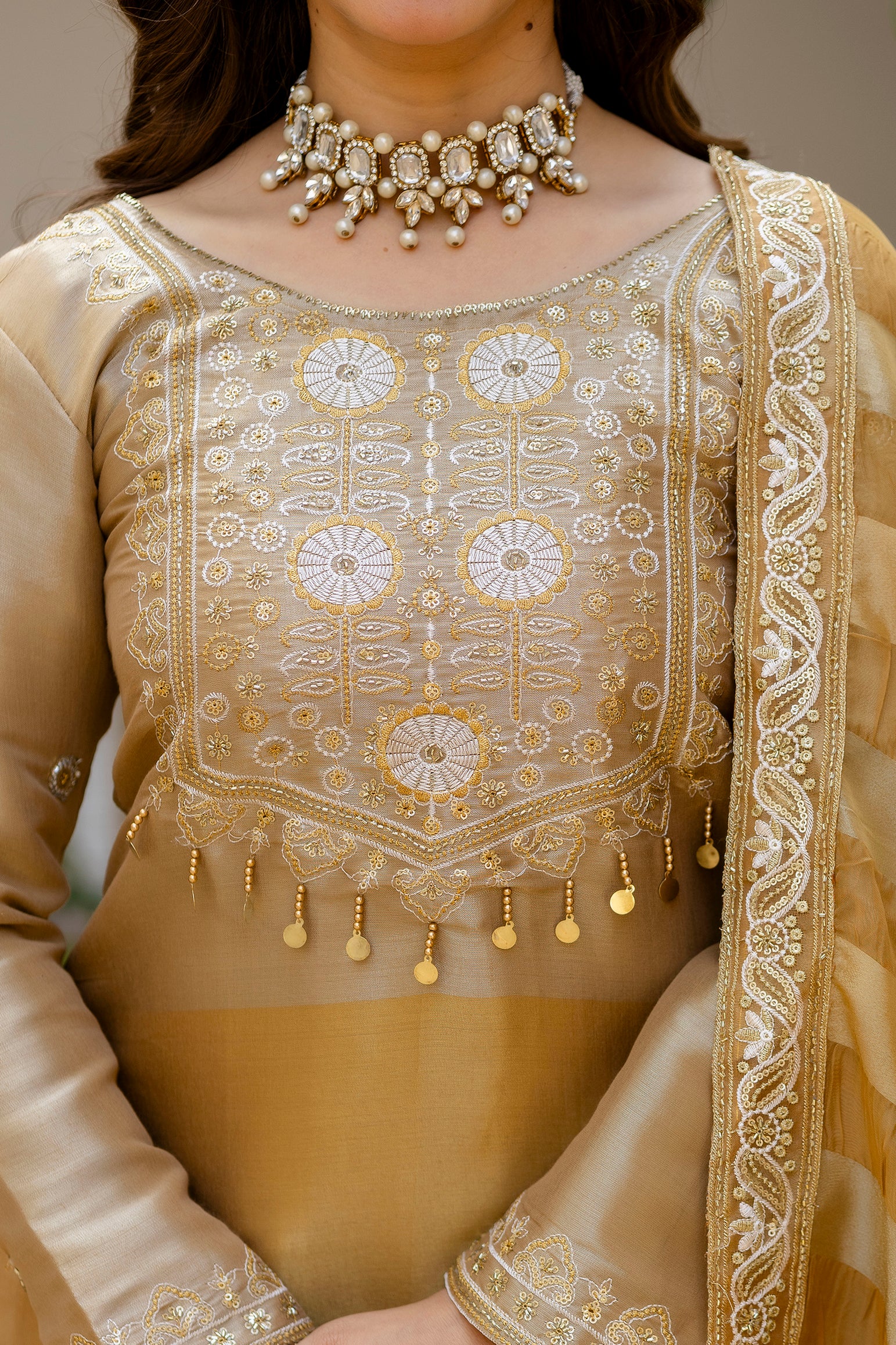 Golden Embroidered Kurti Lehenga Dupatta Set | Designer Ethnic Lehenga Set | Premium Wedding & Festive Wear