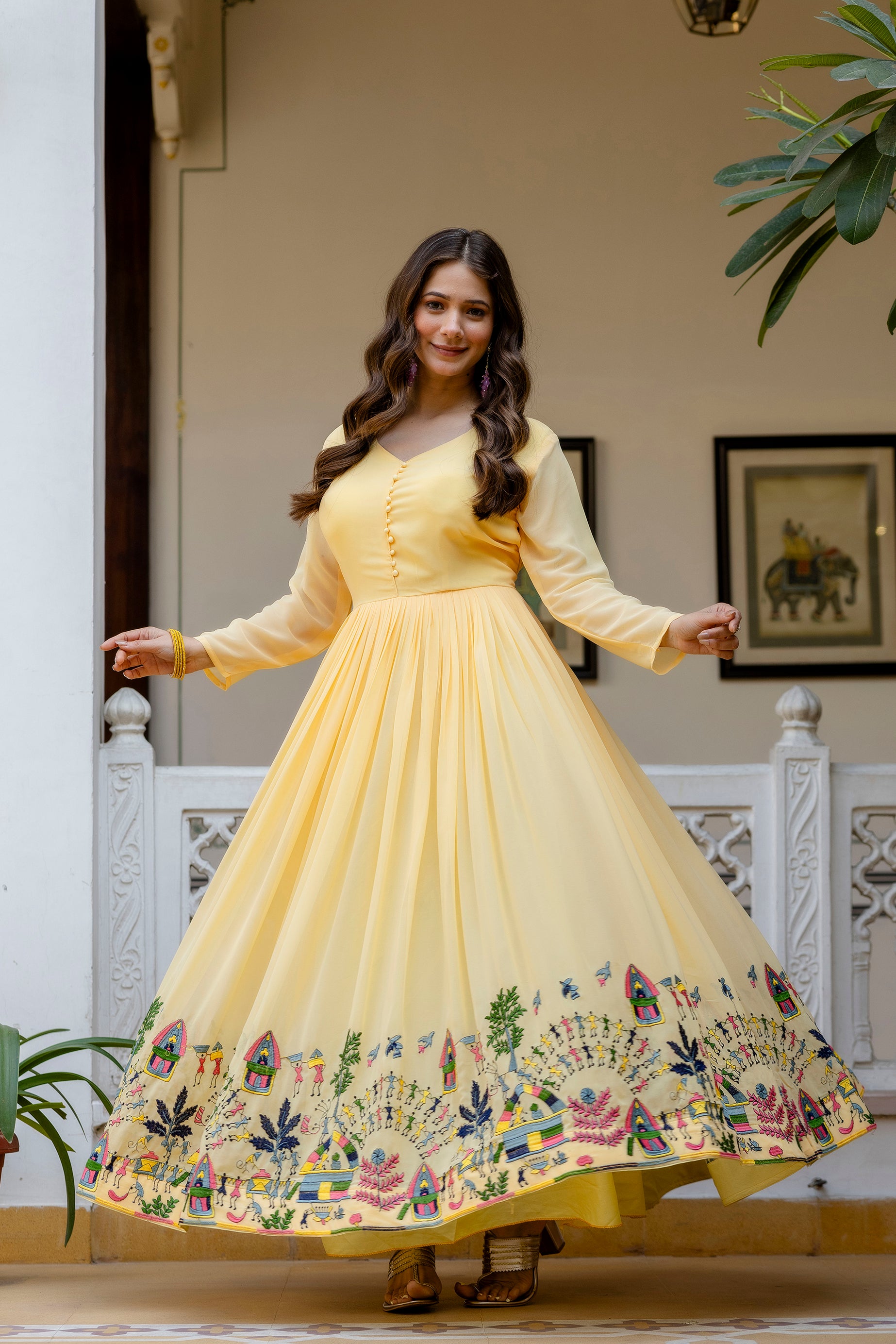 Baby Printed Anarkali Gown with Dupatta | Designer Ethnic Gown | Premium Festive & Wedding Wear