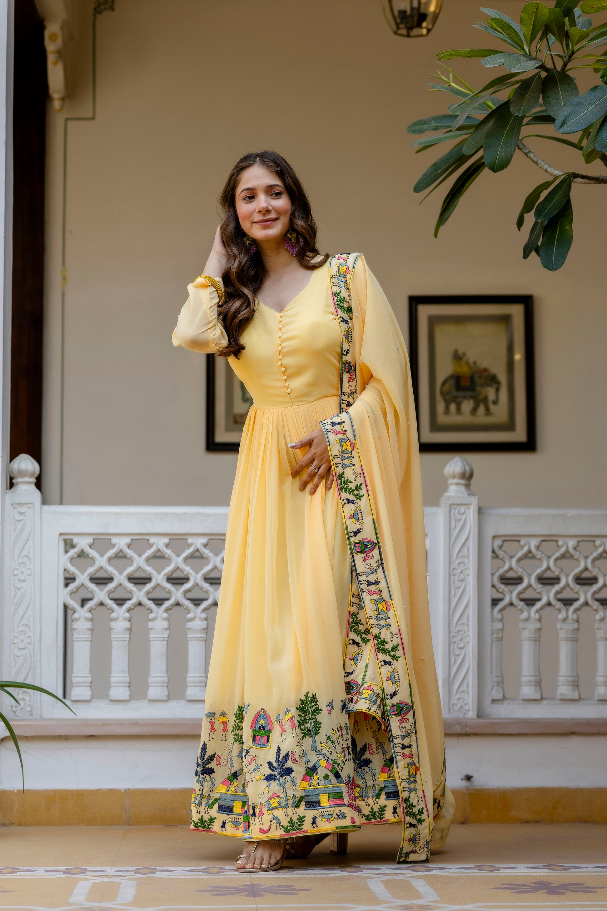 Baby Printed Anarkali Gown with Dupatta | Designer Ethnic Gown | Premium Festive & Wedding Wear