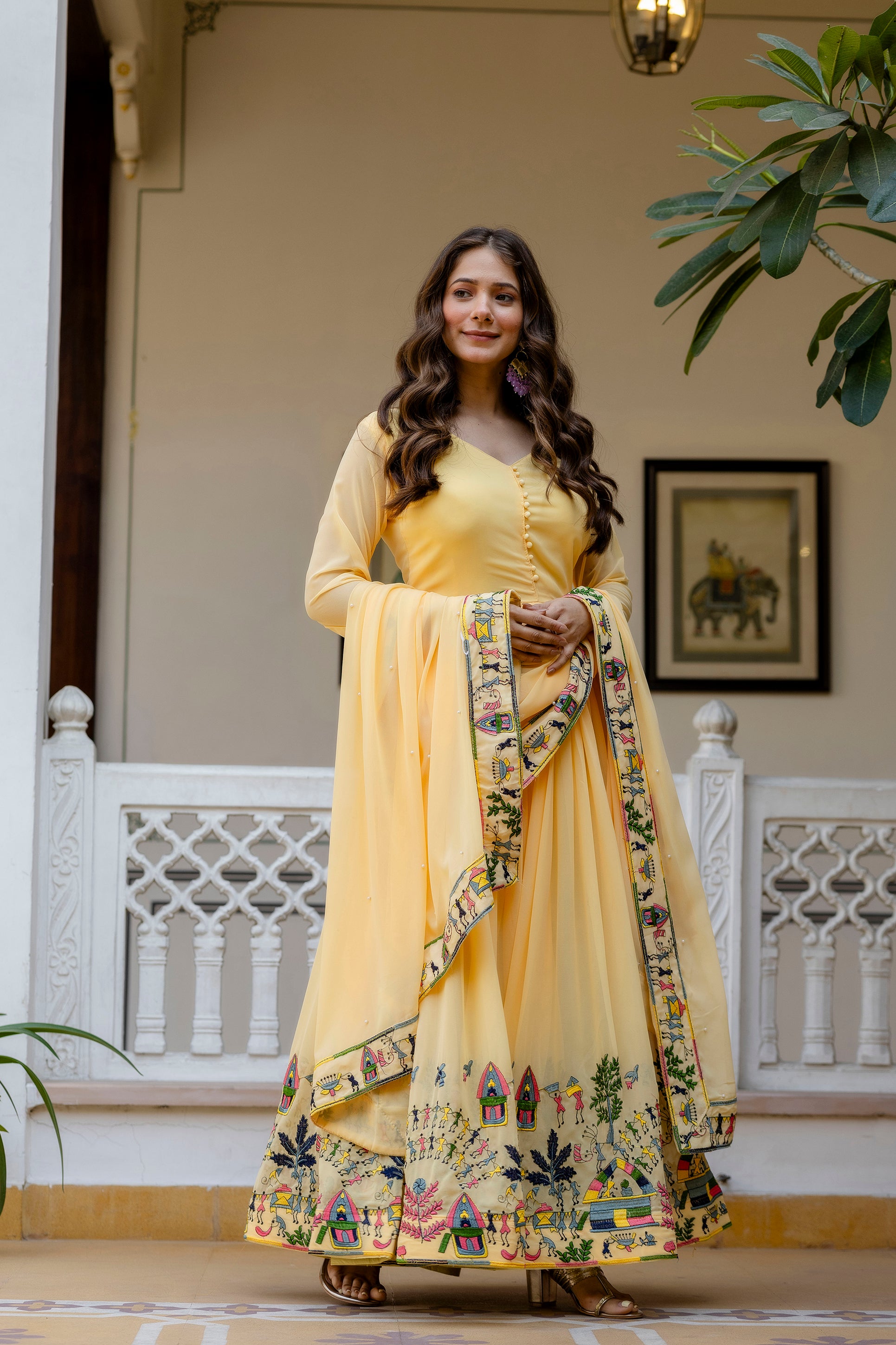 Baby Printed Anarkali Gown with Dupatta | Designer Ethnic Gown | Premium Festive & Wedding Wear