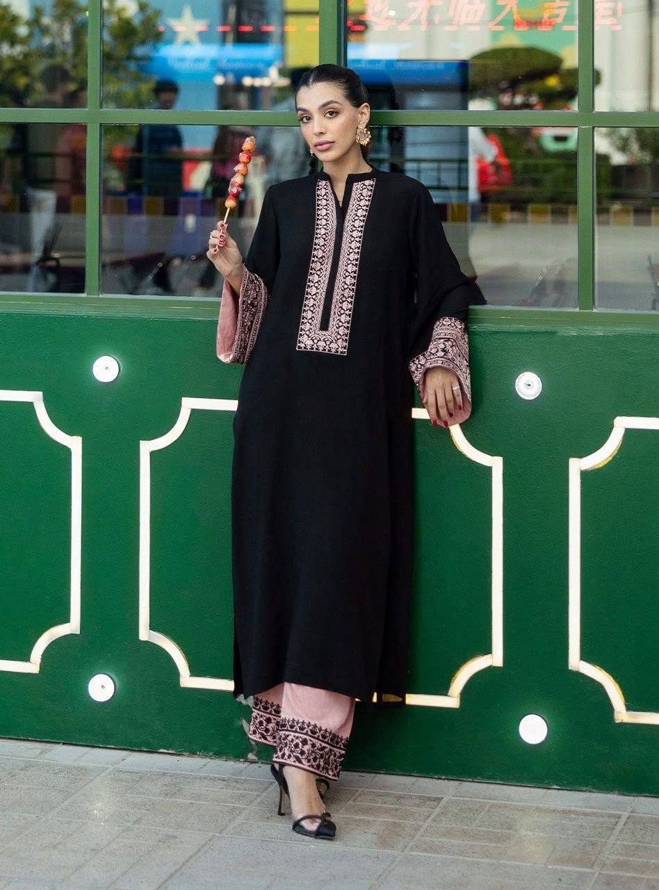 Rayon Cotton Thread Work Kurta Set