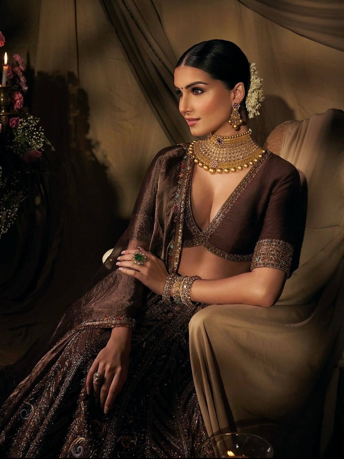 Premium Thai Silk Embroidered Lehenga Set