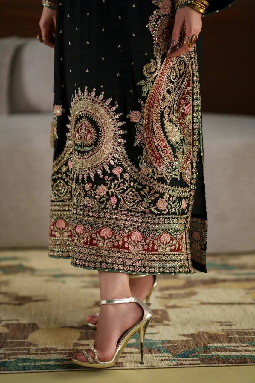 Biscuit Slub Embroidered Kaftan Set