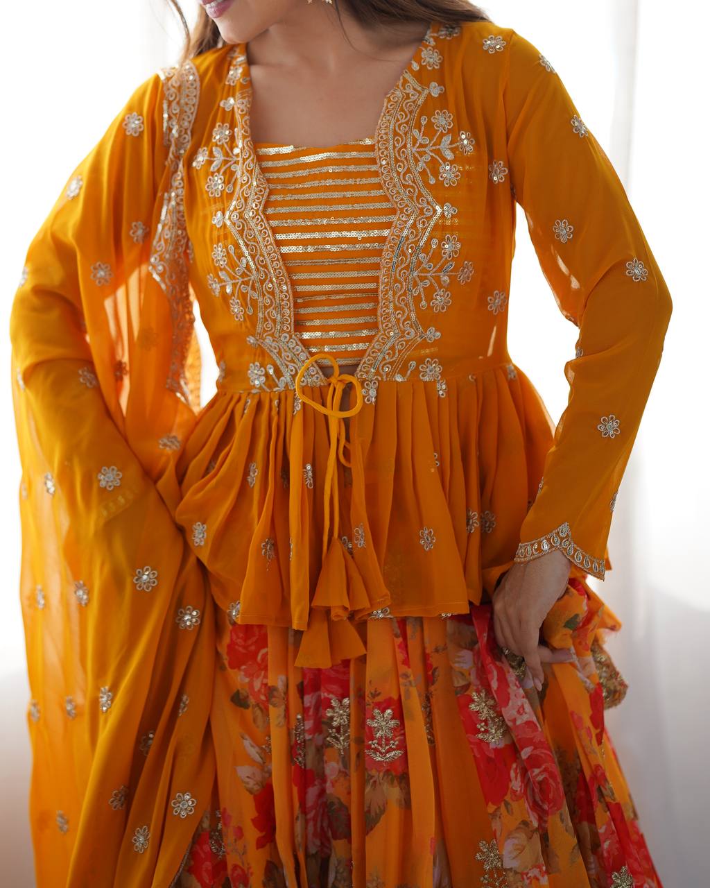 Lehenga Choli with Digital Print, Thread & Sequin Work