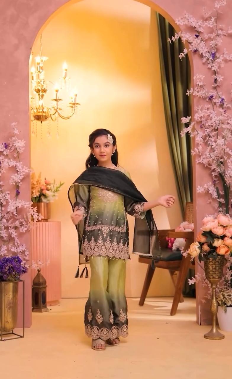 Festive Palazzo Suit with Sequin Embroidery