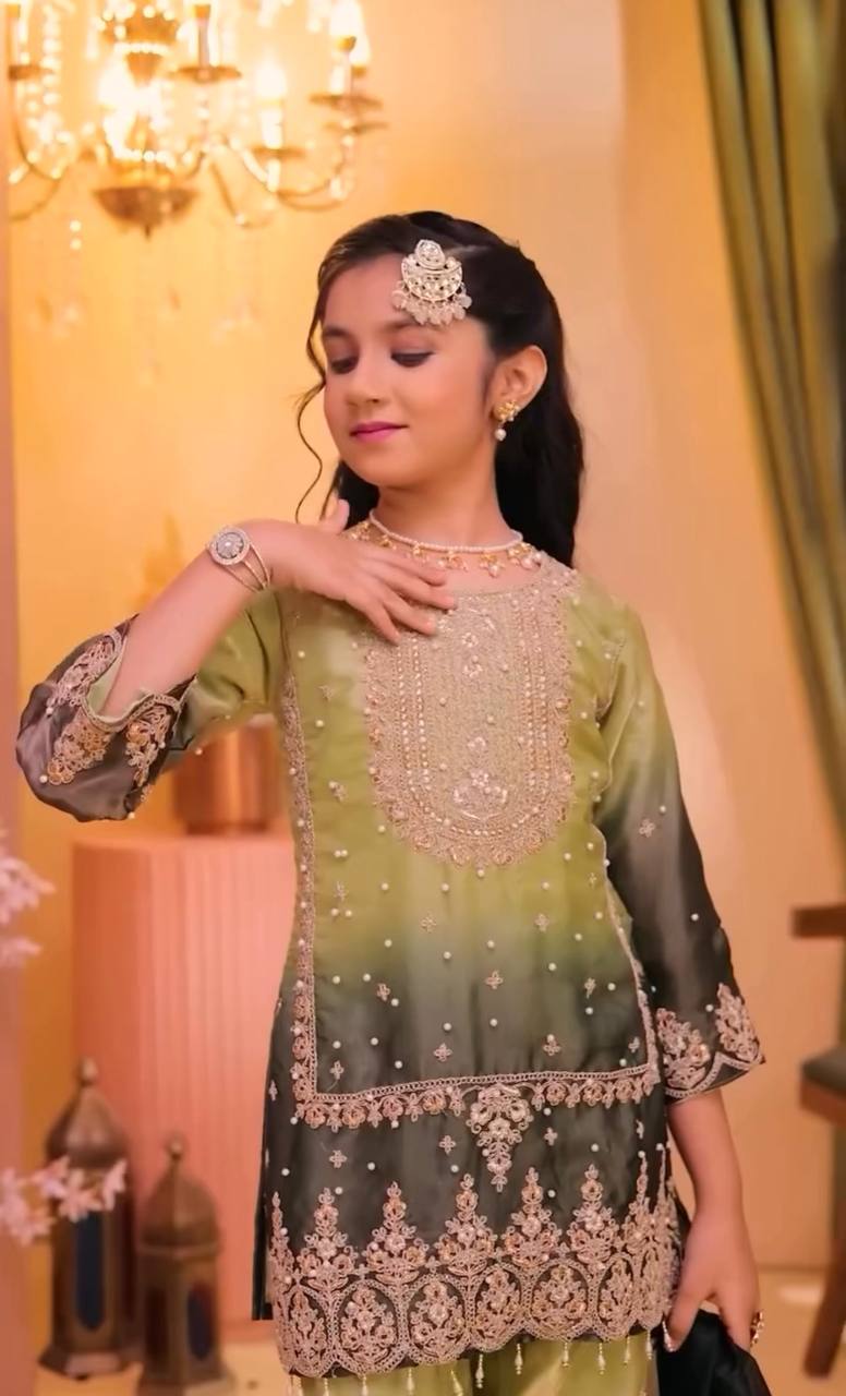 Festive Palazzo Suit with Sequin Embroidery