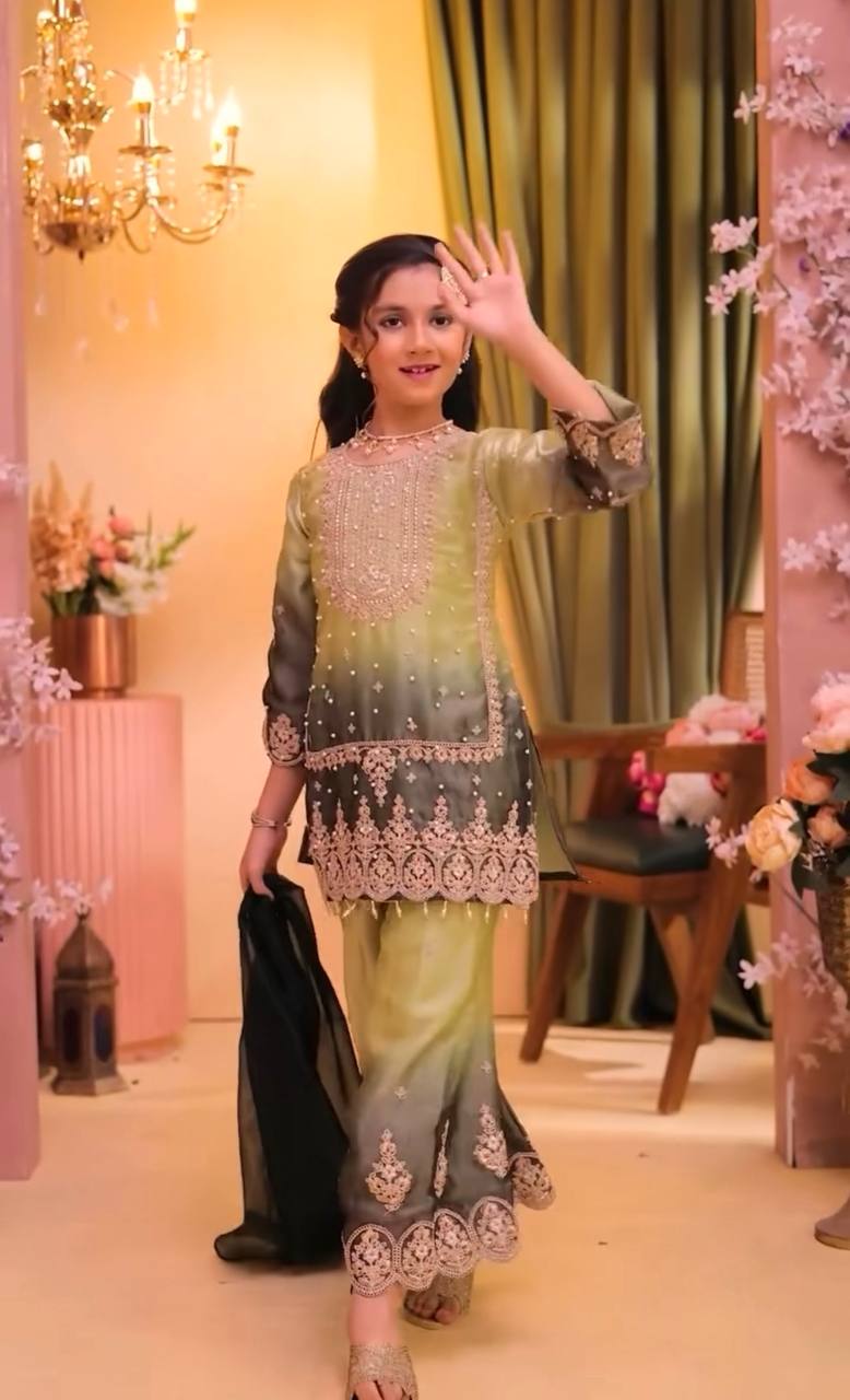 Festive Palazzo Suit with Sequin Embroidery