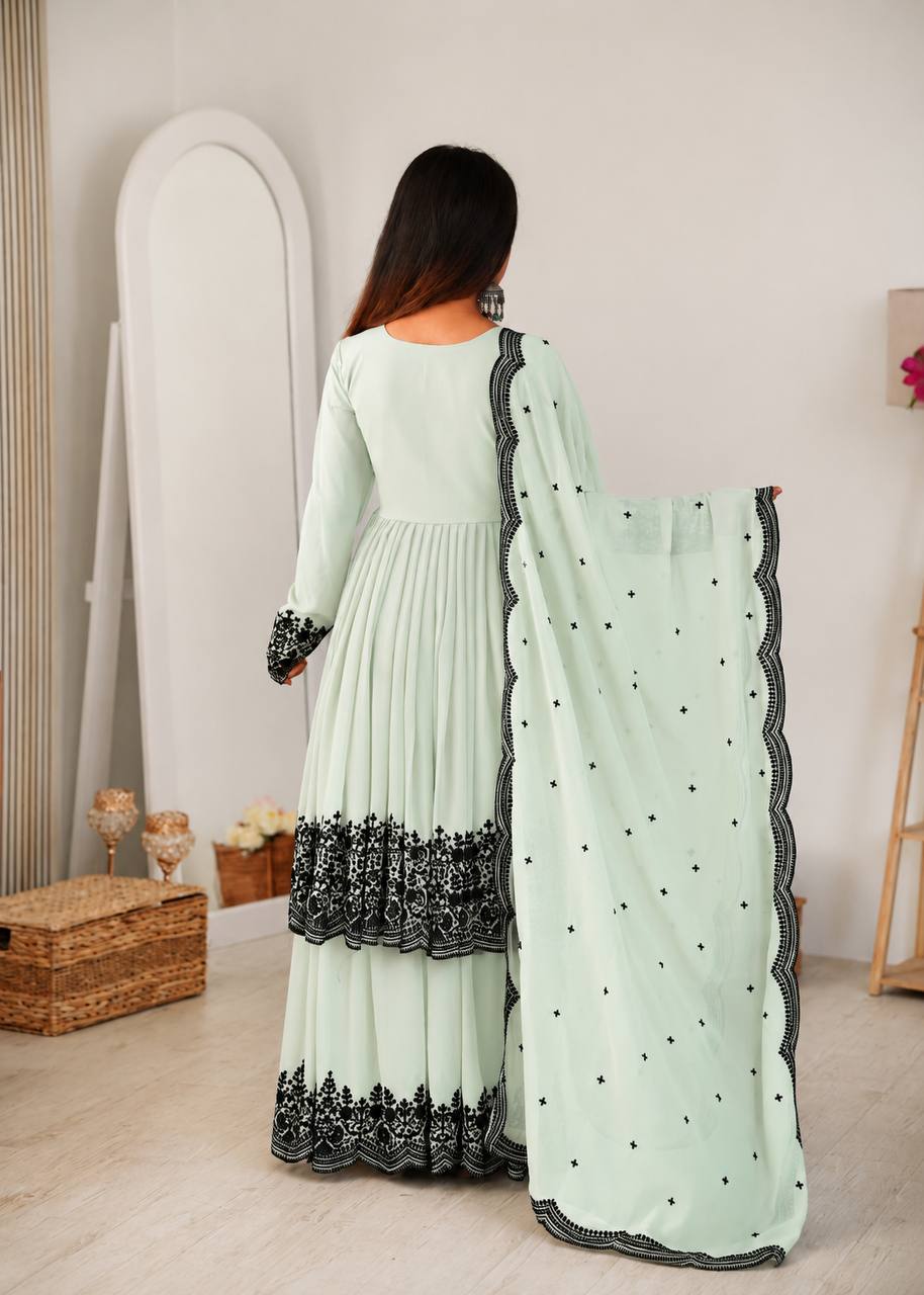 Faux Georgette Embroidered Suit Set