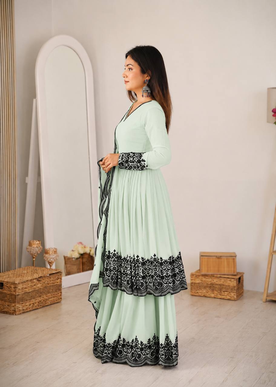 Faux Georgette Embroidered Suit Set