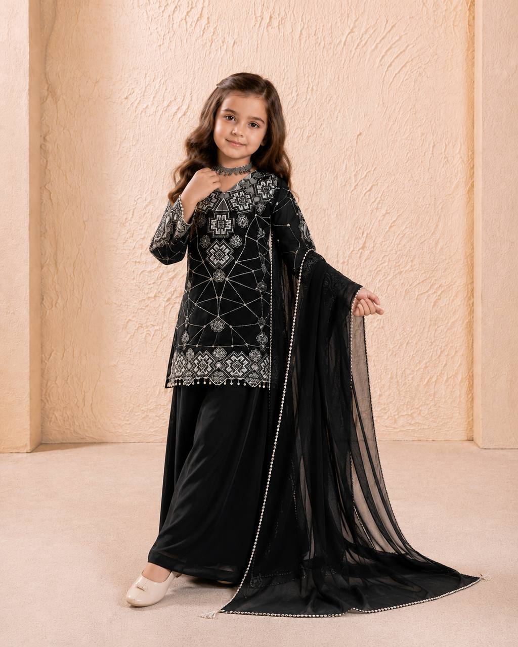 Fox Georgette Embroidered Palazzo Suit