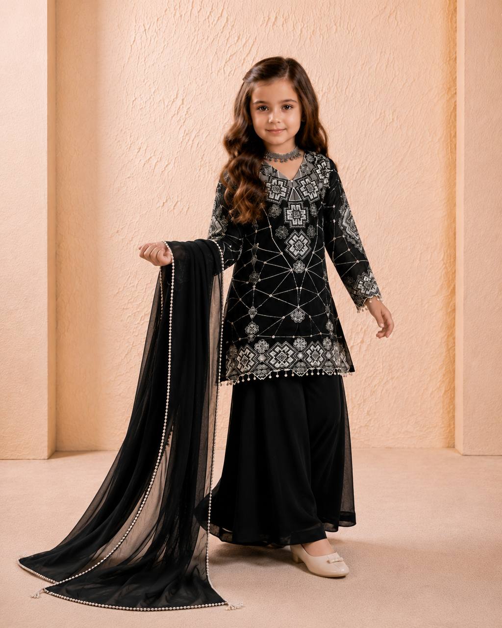 Fox Georgette Embroidered Palazzo Suit