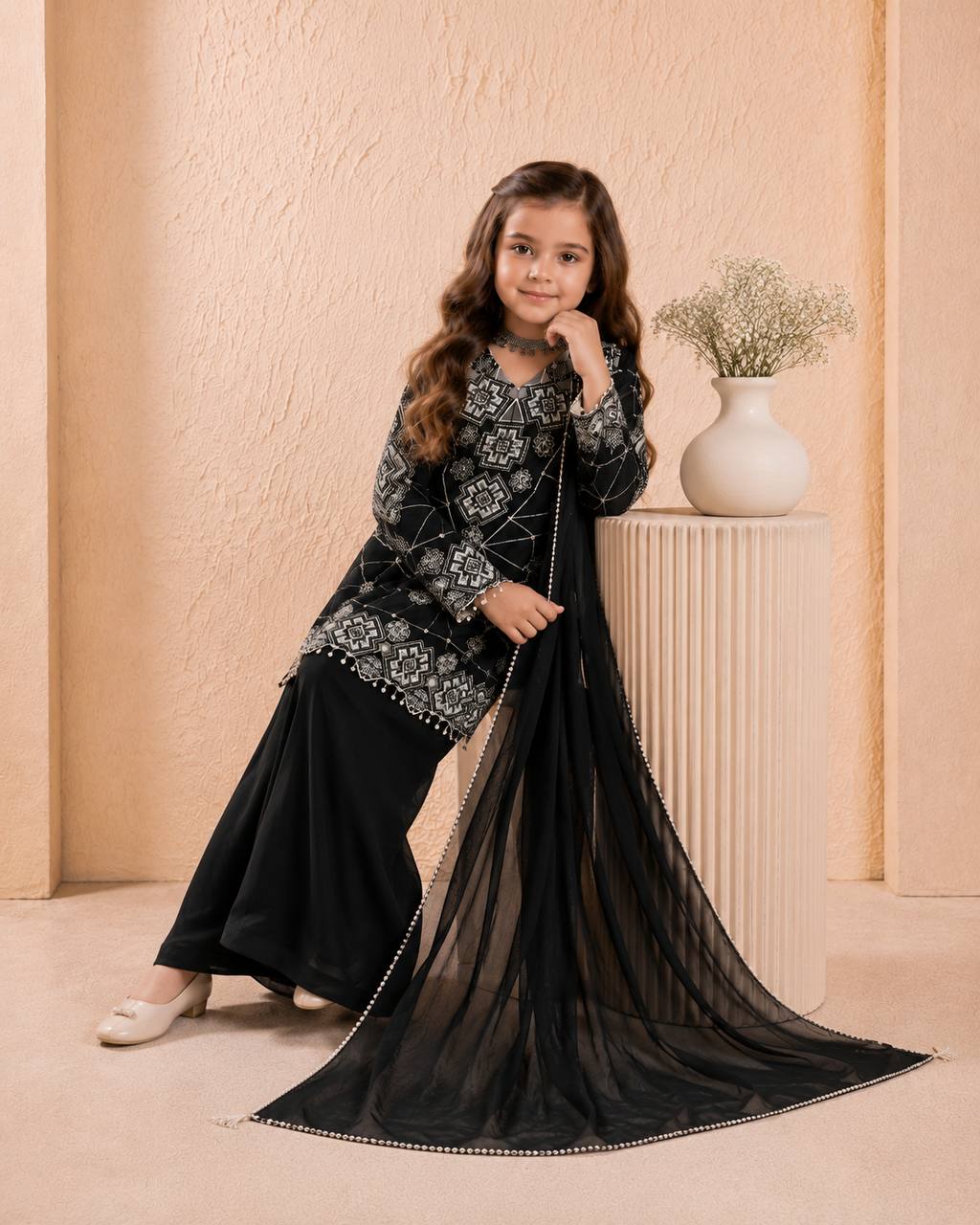 Fox Georgette Embroidered Palazzo Suit