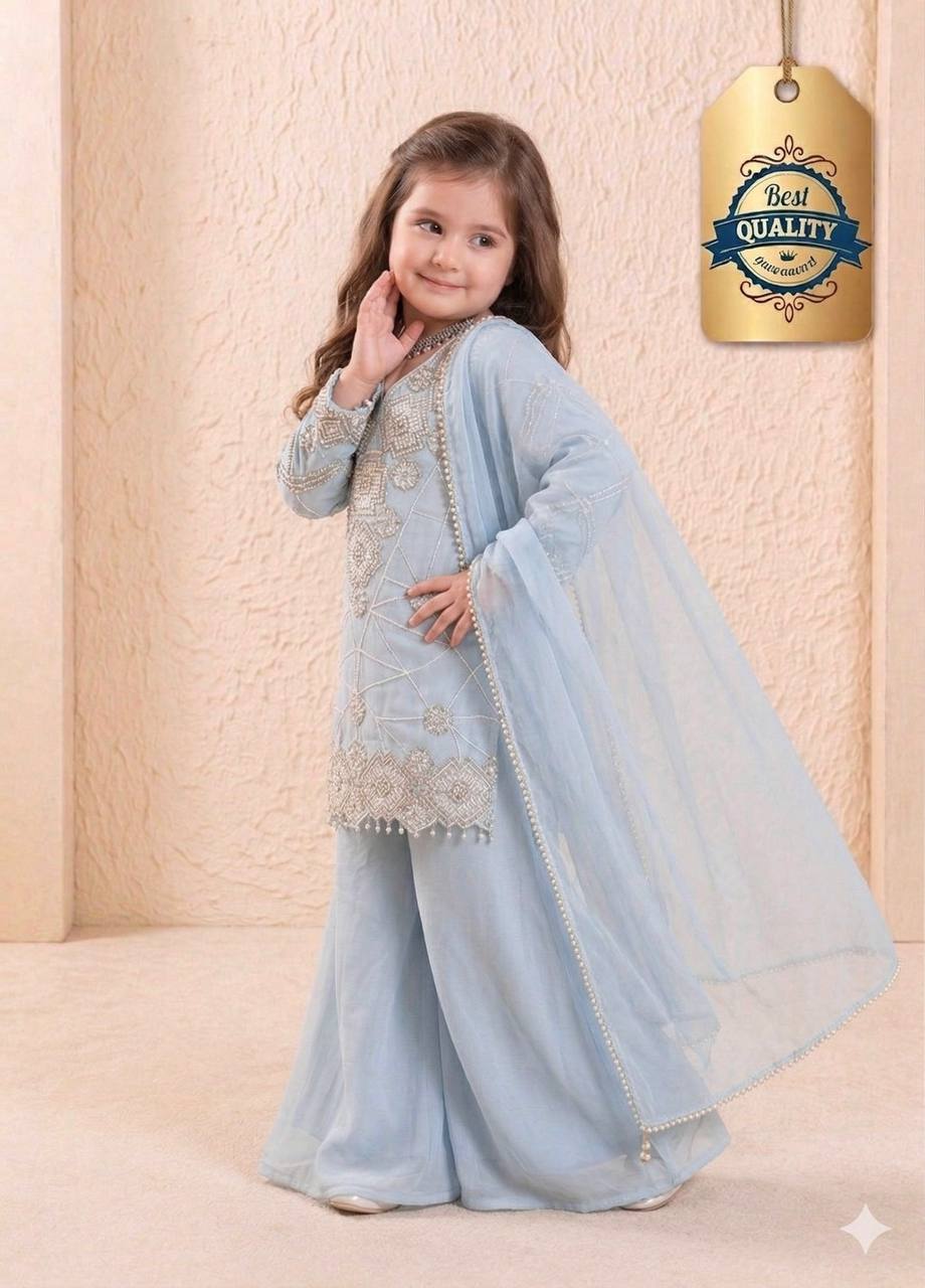 Fox Georgette Embroidered Palazzo Suit