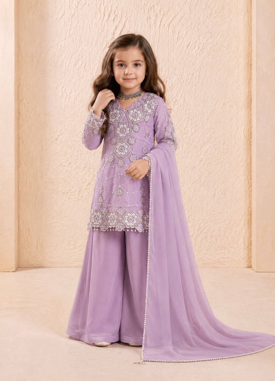 Fox Georgette Embroidered Palazzo Suit