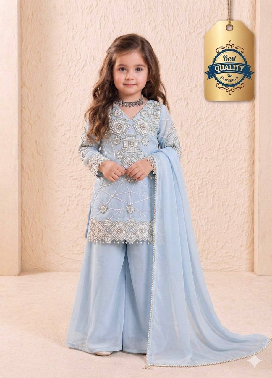 Fox Georgette Embroidered Palazzo Suit