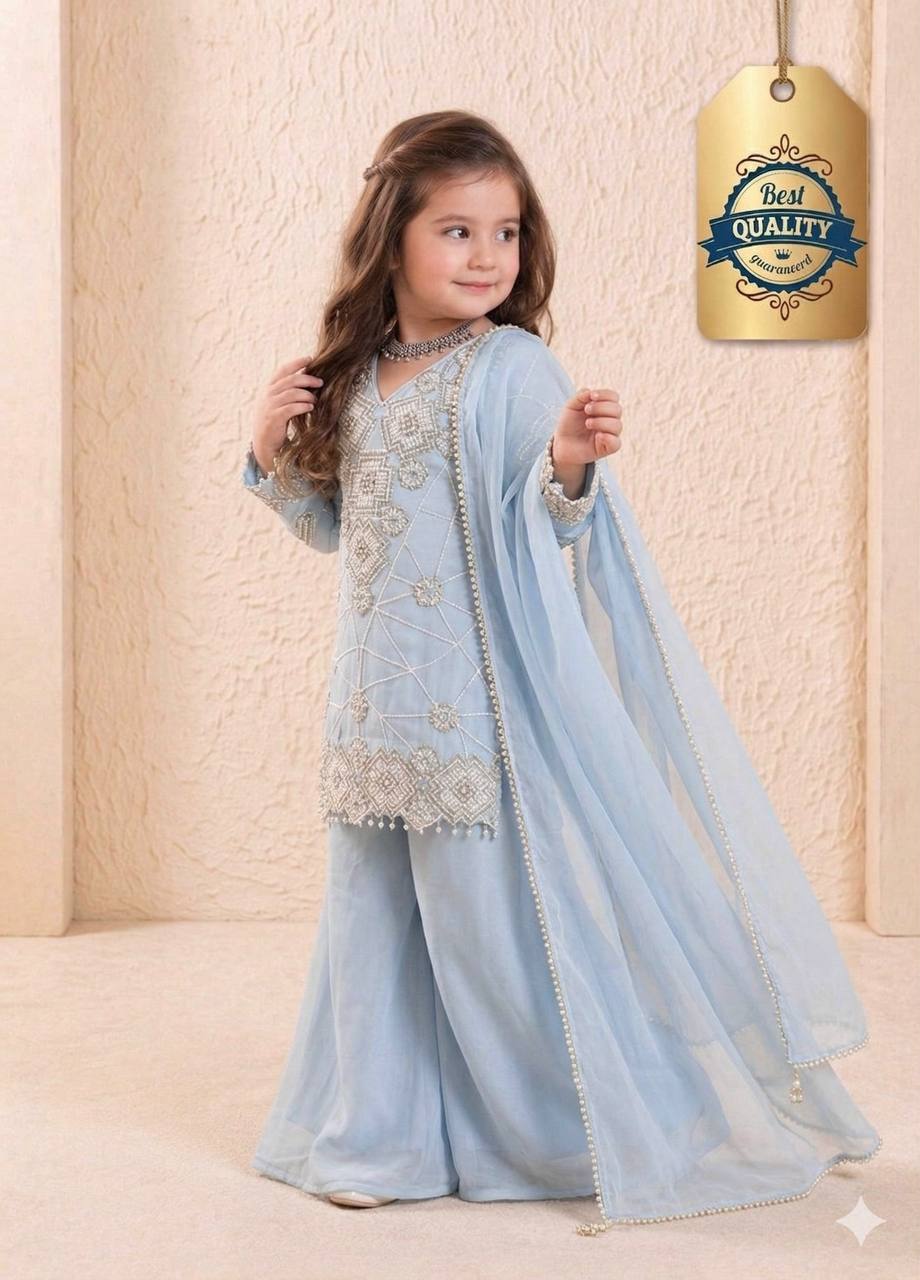 Fox Georgette Embroidered Palazzo Suit