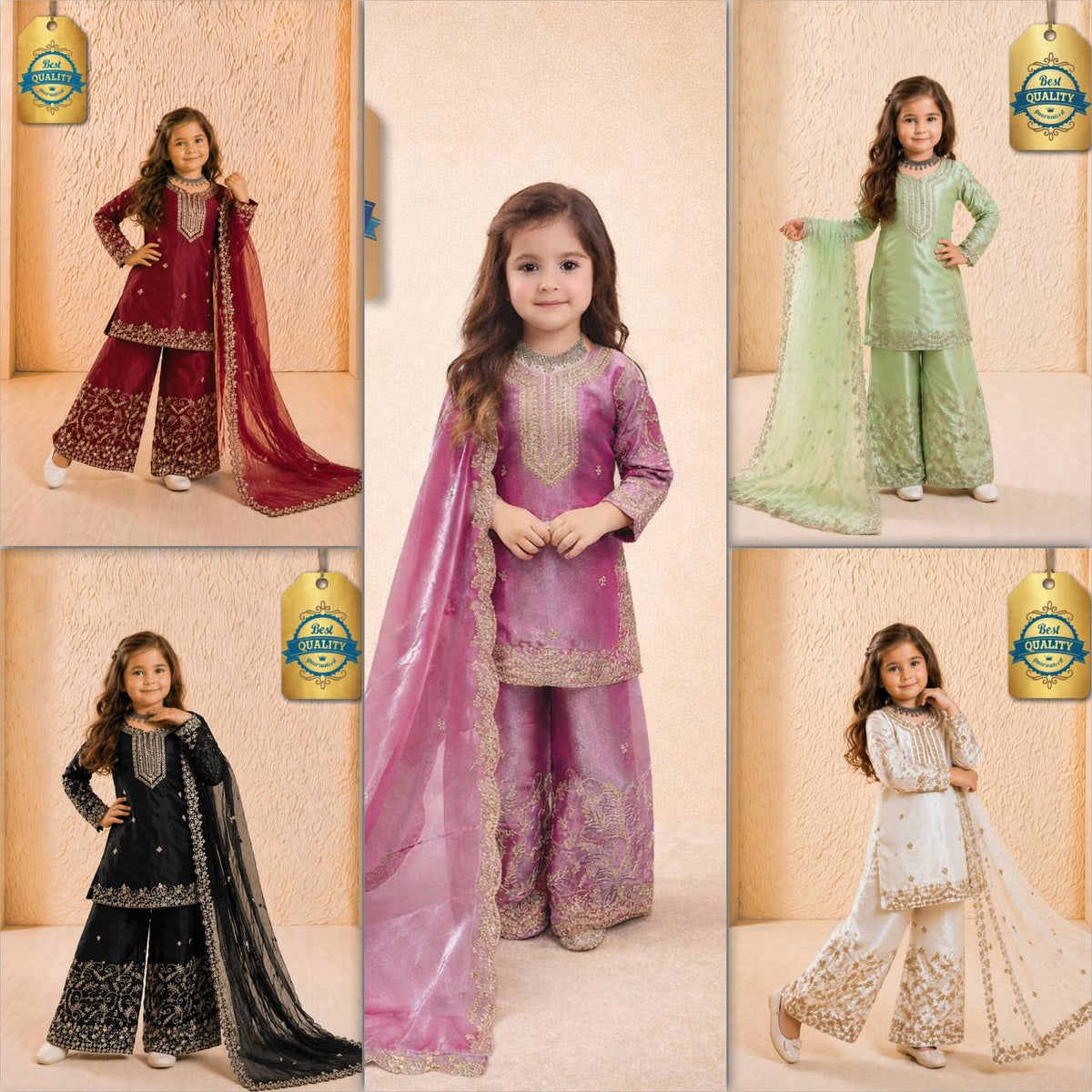 Girls Premium GMY Silk Sharara Suit