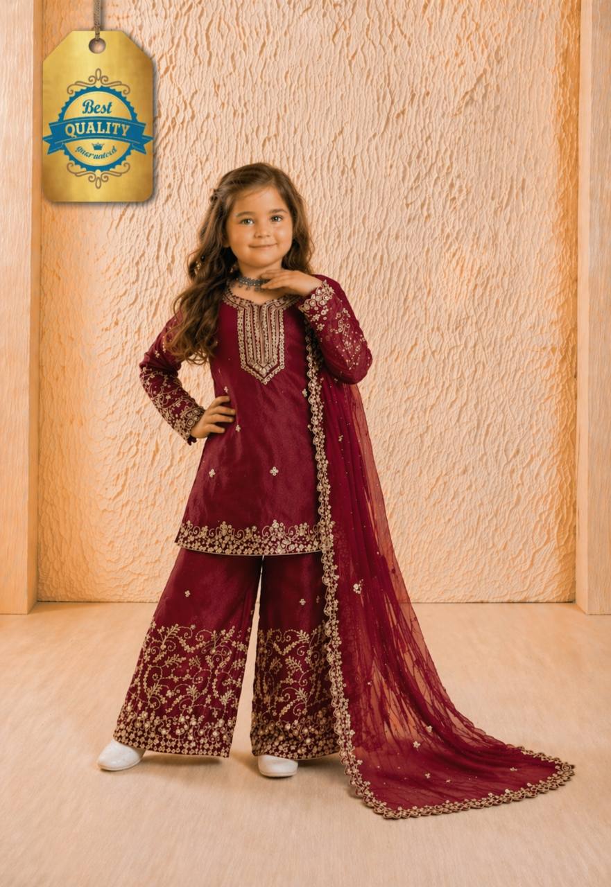 Girls Premium GMY Silk Sharara Suit