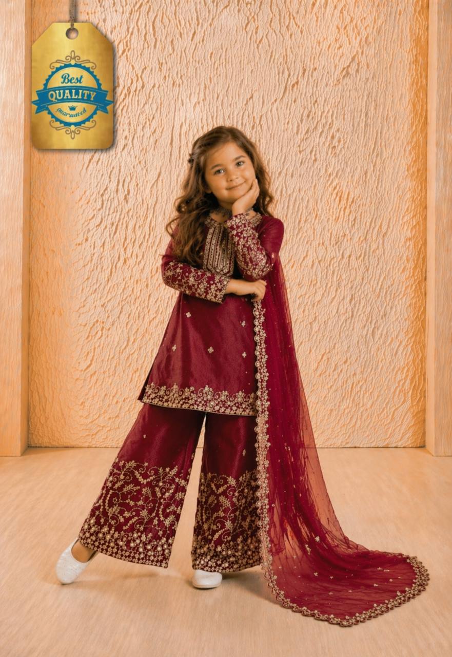 Girls Premium GMY Silk Sharara Suit