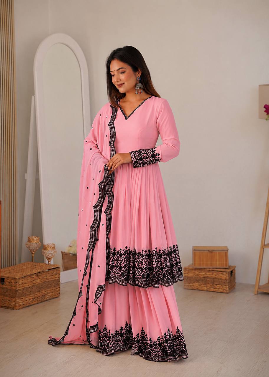 Faux Georgette Embroidered Suit Set