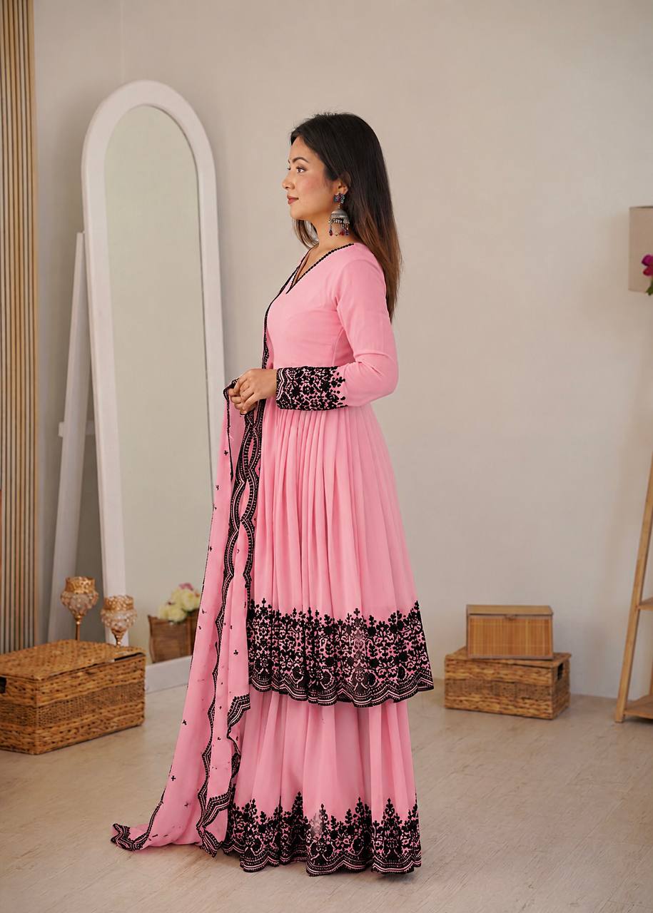 Faux Georgette Embroidered Suit Set