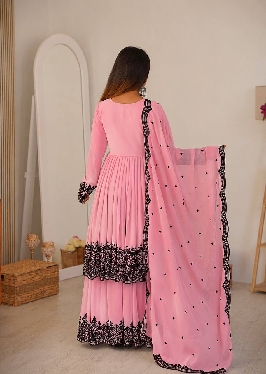 Faux Georgette Embroidered Suit Set