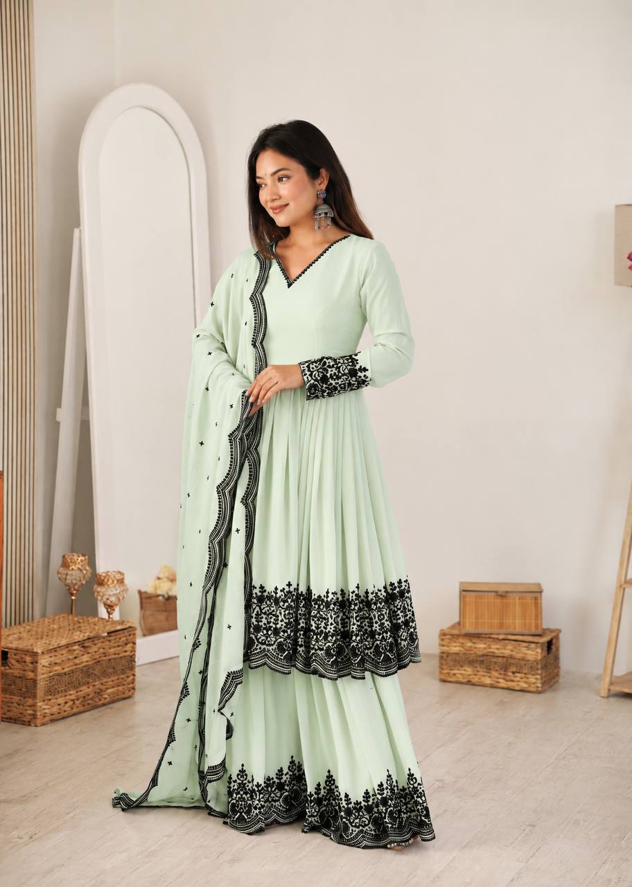 Faux Georgette Embroidered Suit Set