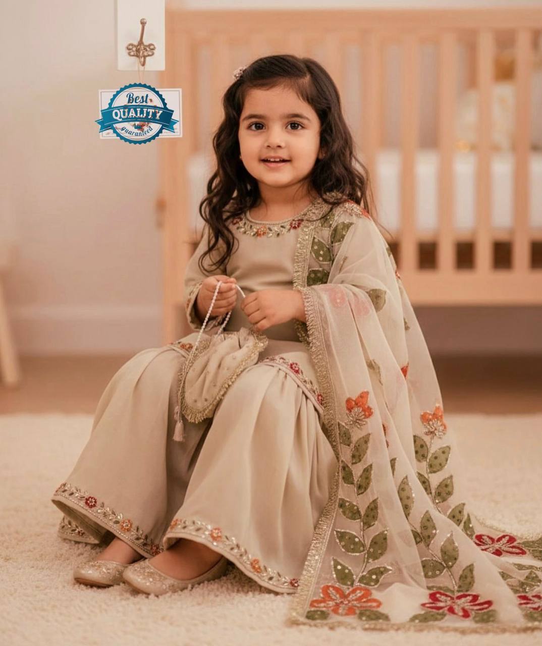 Girls GMY Silk Embroidered Sharara Set