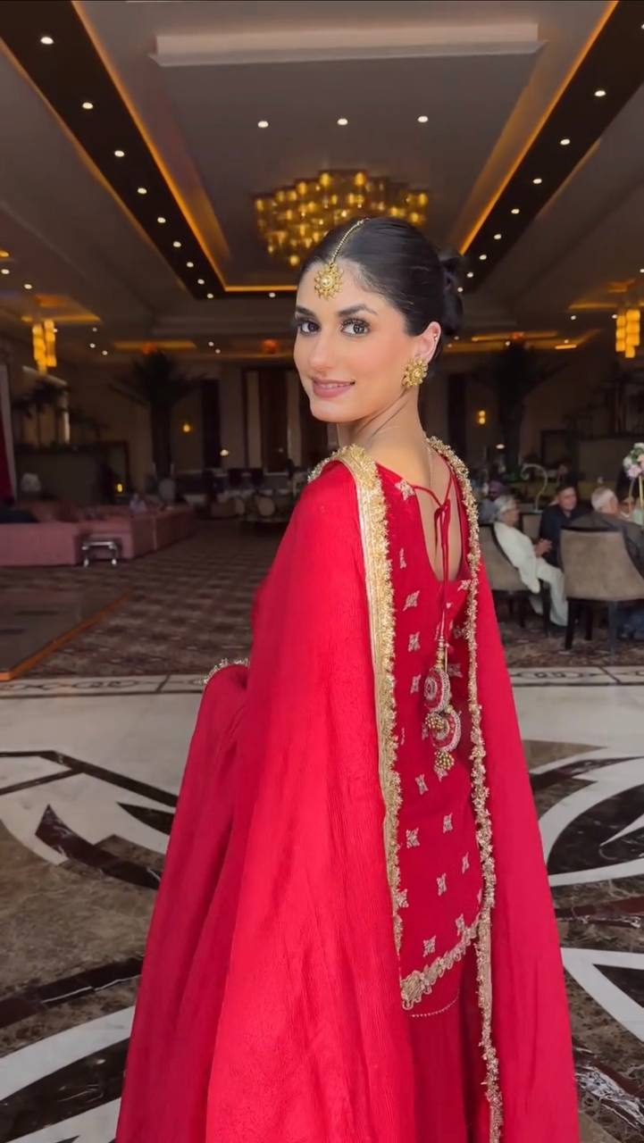 Elegant Faux Georgette Thread Sequin Sharara Suit