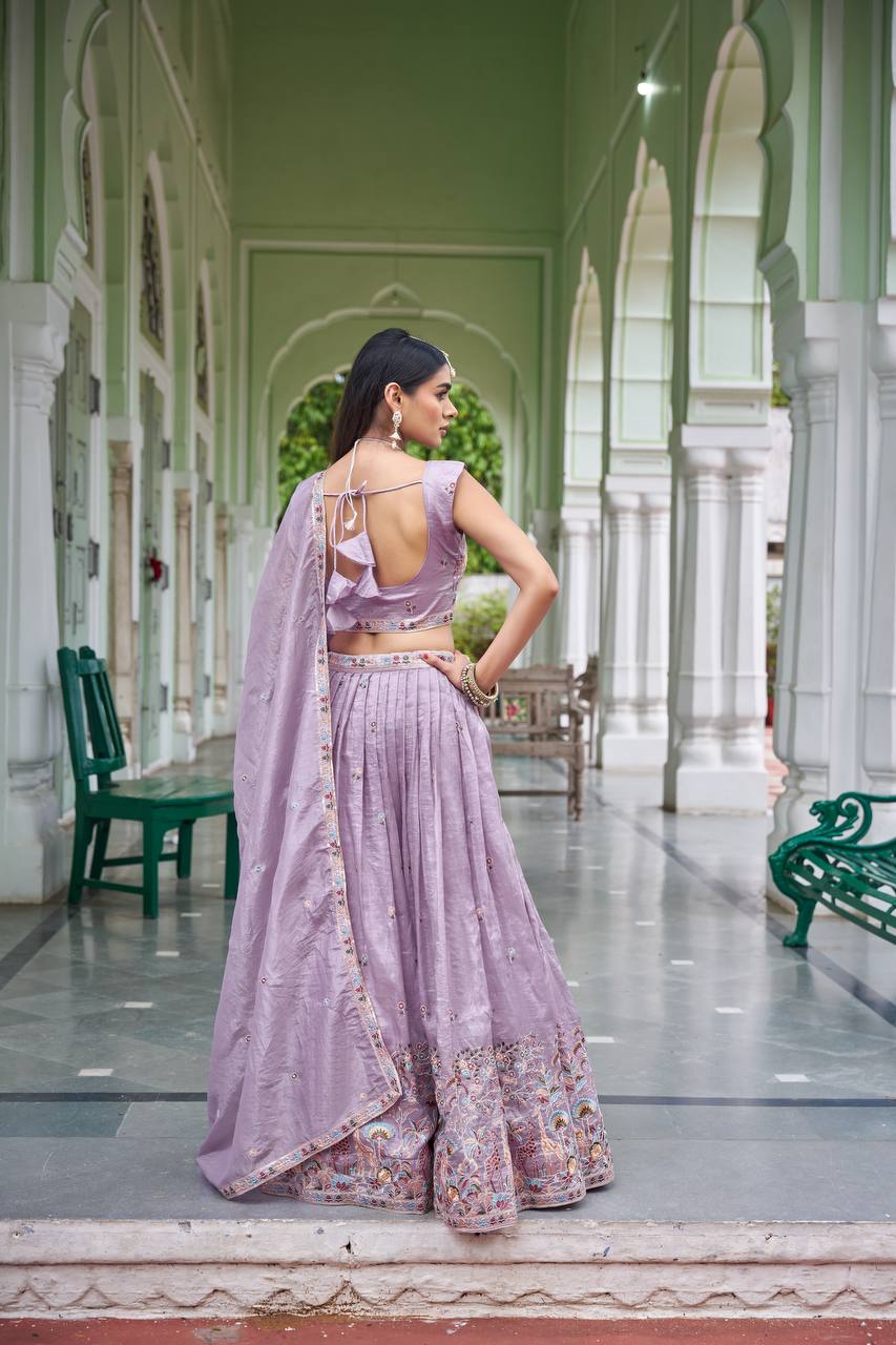 Premium Gold Crush Embroidered Lehenga Choli