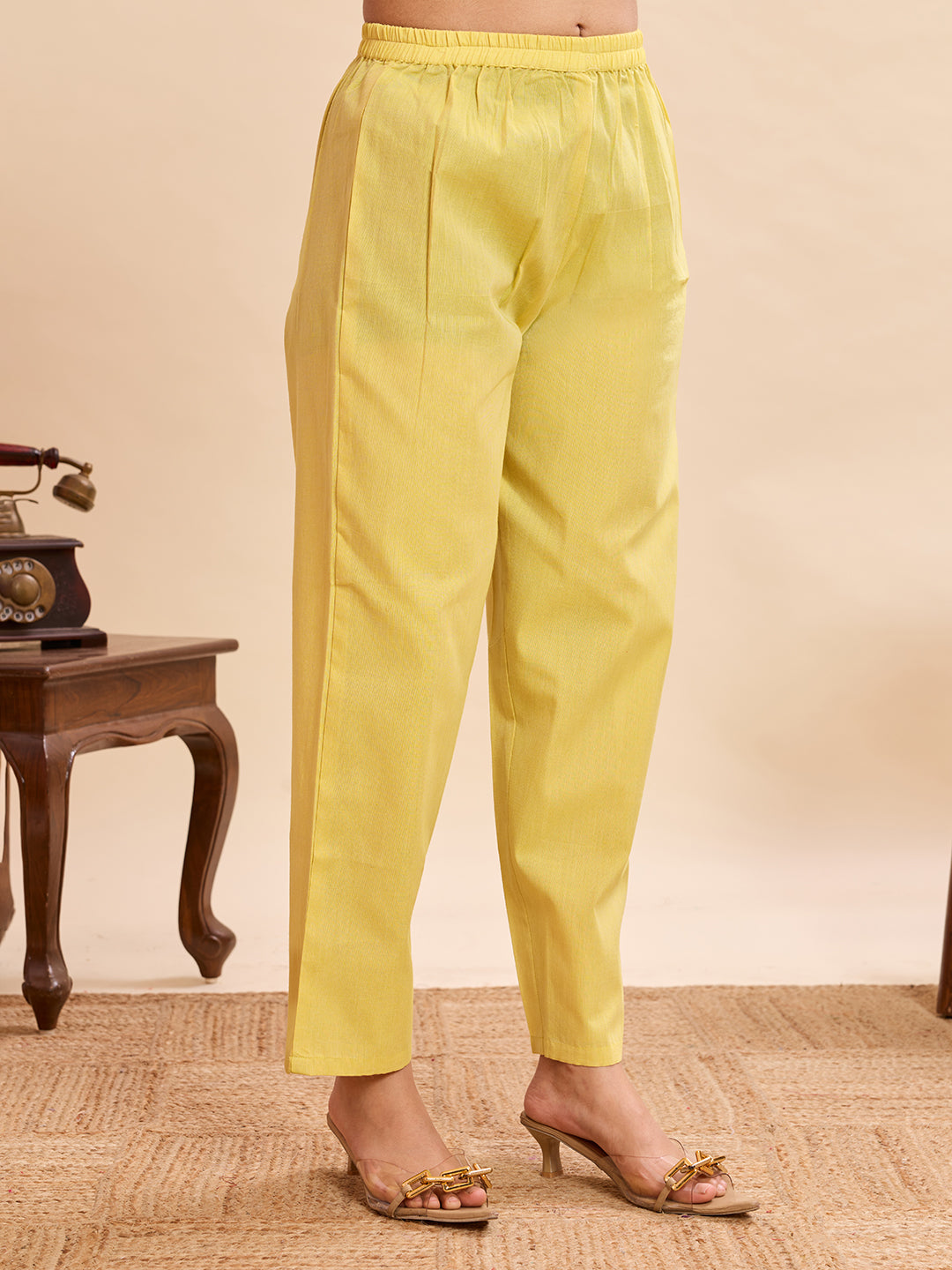 Yellow Cotton Kurti Pant Dupatta Set | Designer Printed Ethnic Suit | Premium Daily & Festive Wear