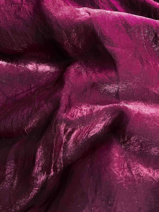 Magenta Linen Cotton Saree with Unstitched Blouse