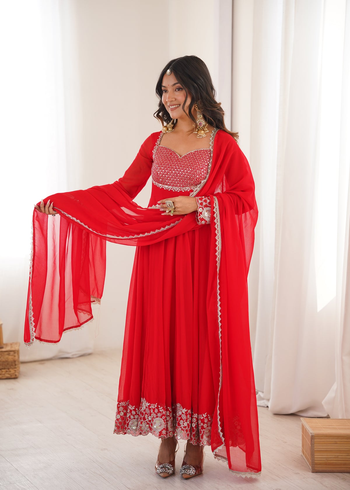 Elegant Sequin Flared Anarkali Se