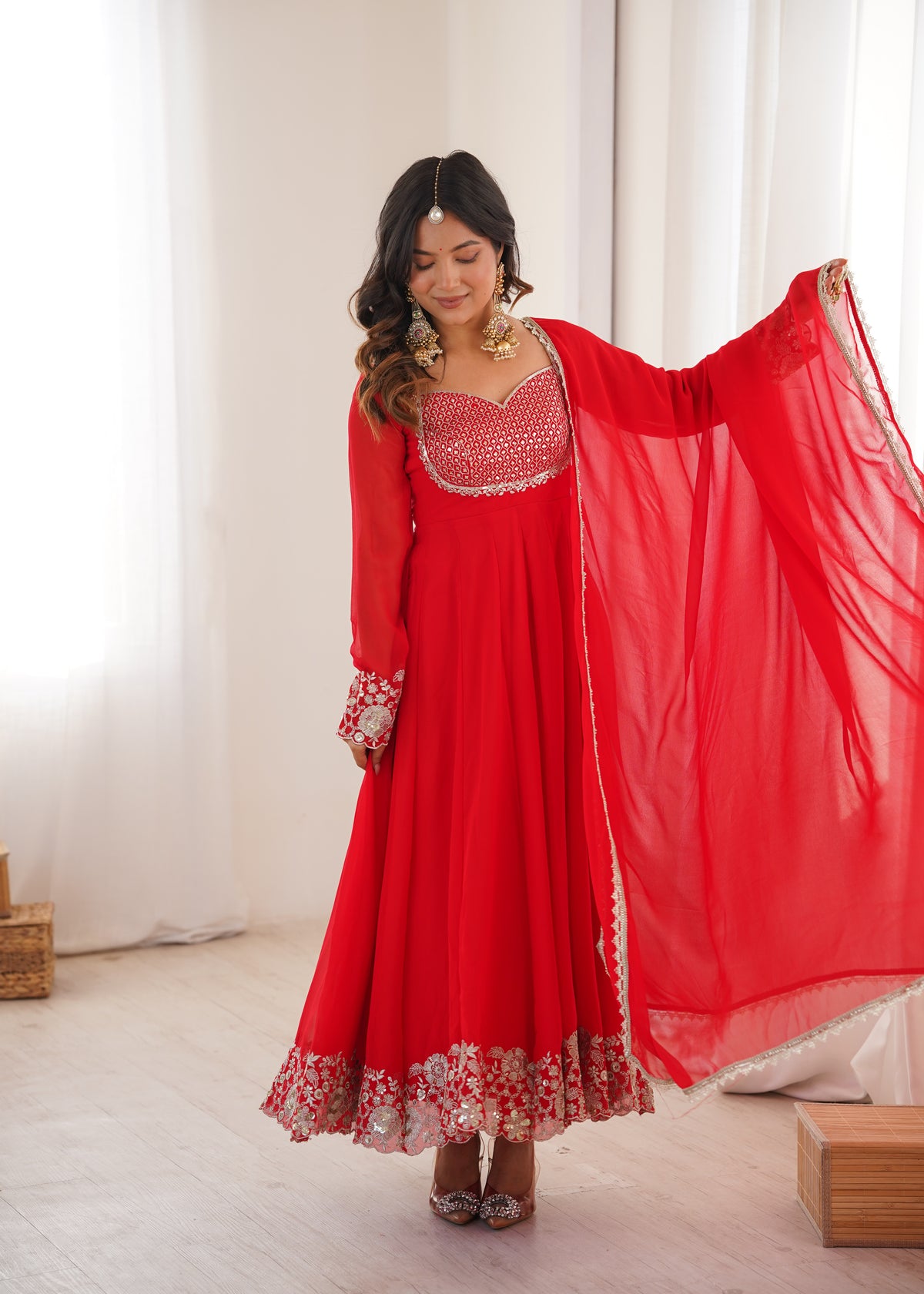 Elegant Sequin Flared Anarkali Se
