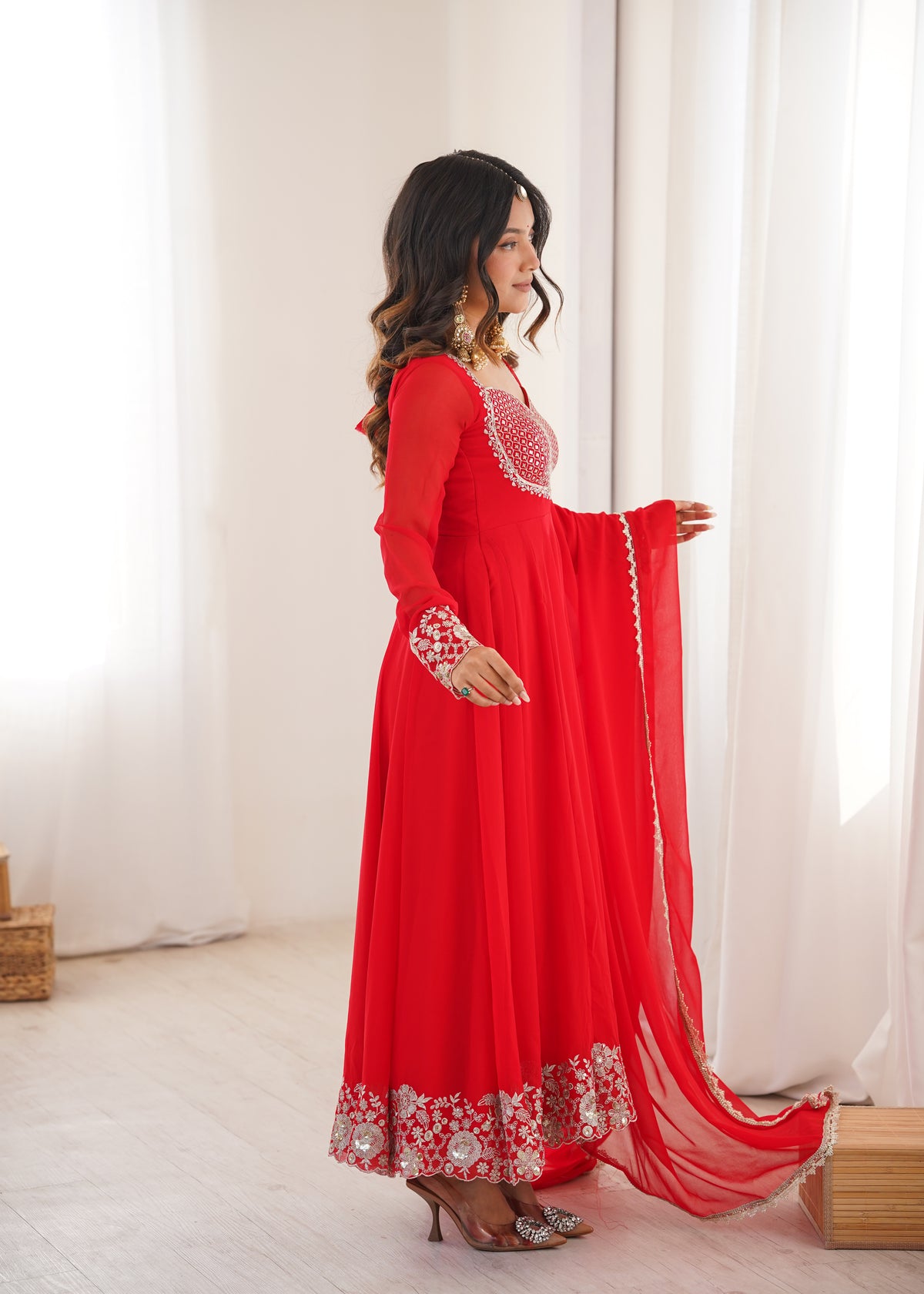 Elegant Sequin Flared Anarkali Se