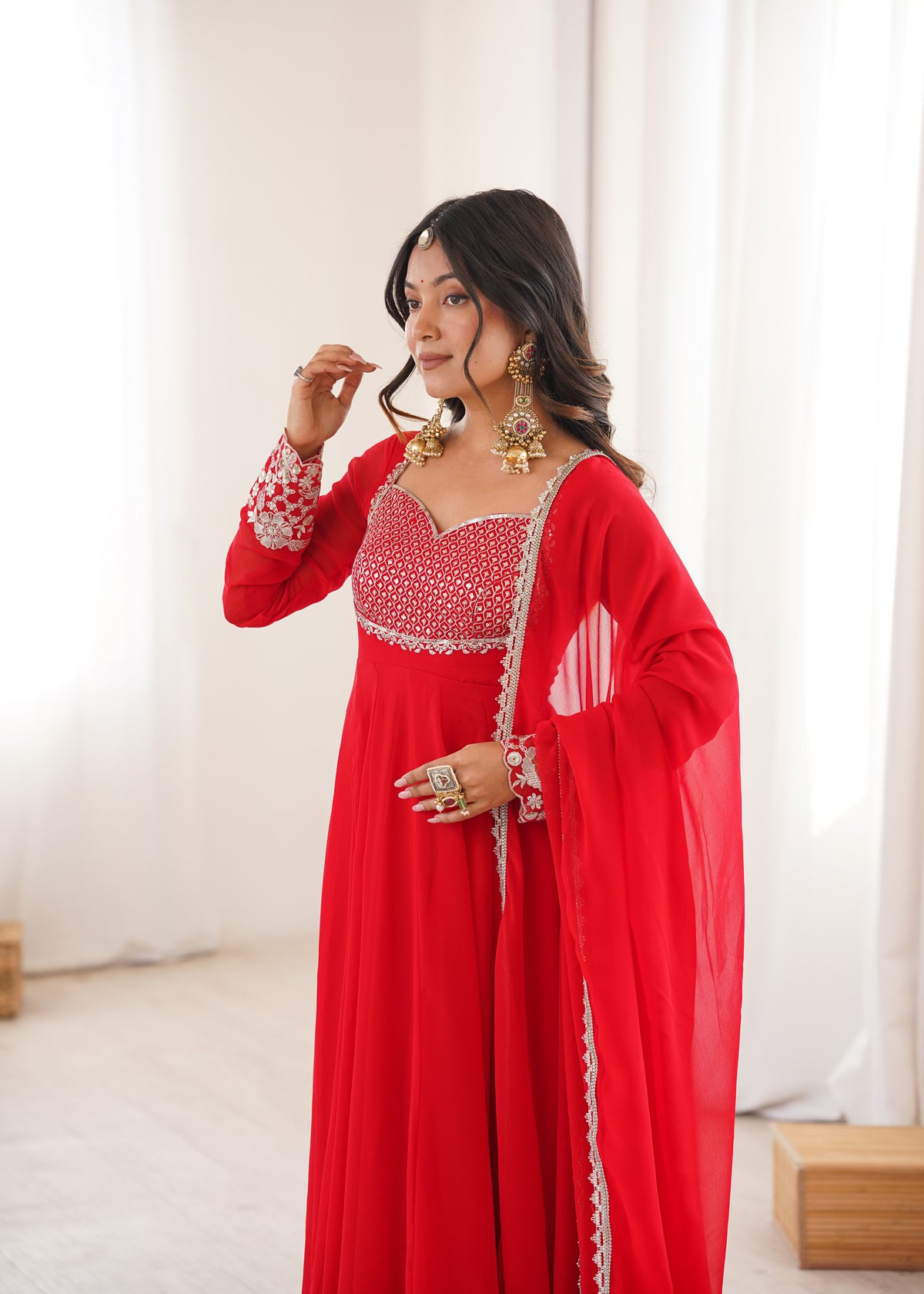 Elegant Sequin Flared Anarkali Se