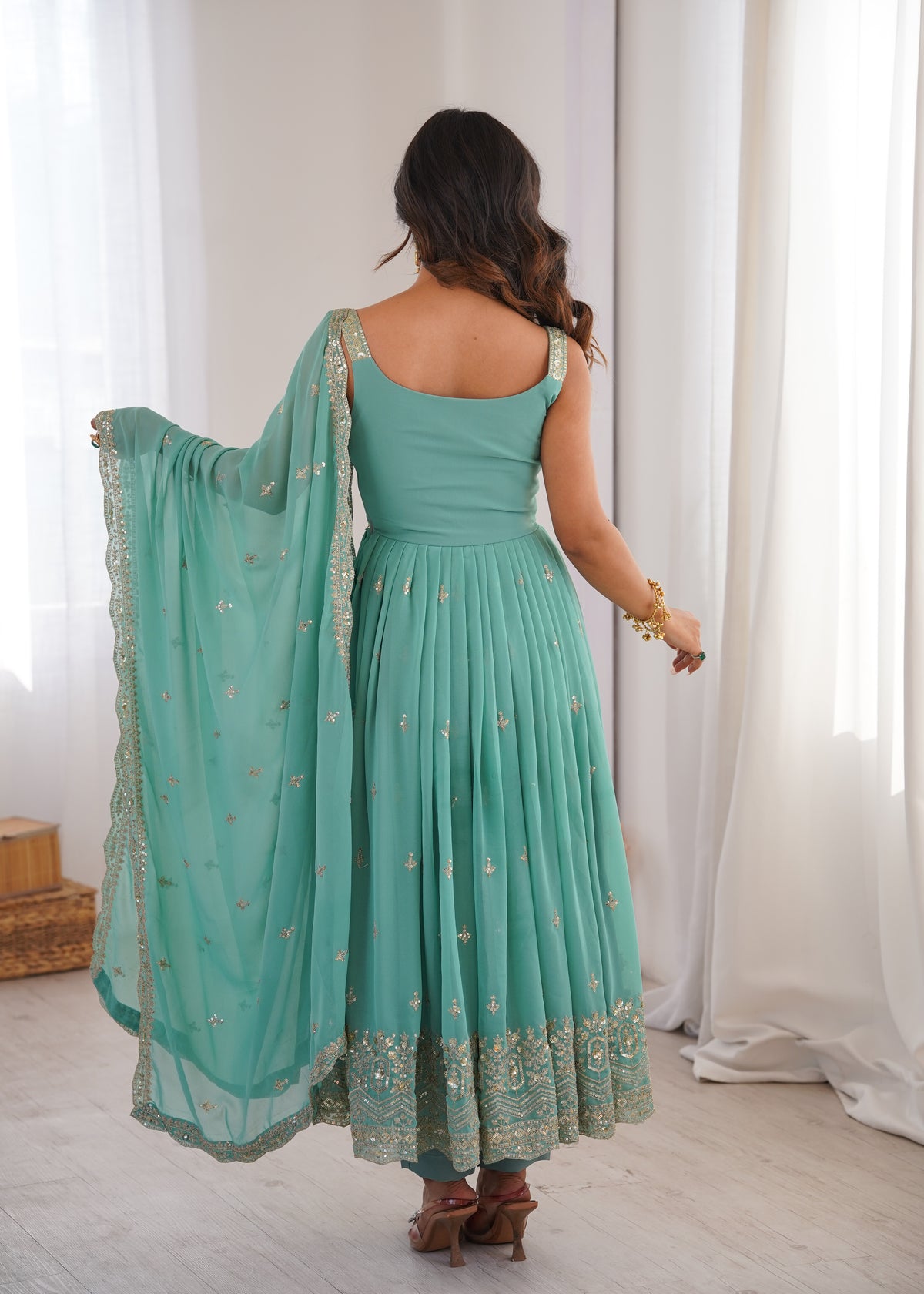 Elegant Embroidered Anarkali Set With Dupatta
