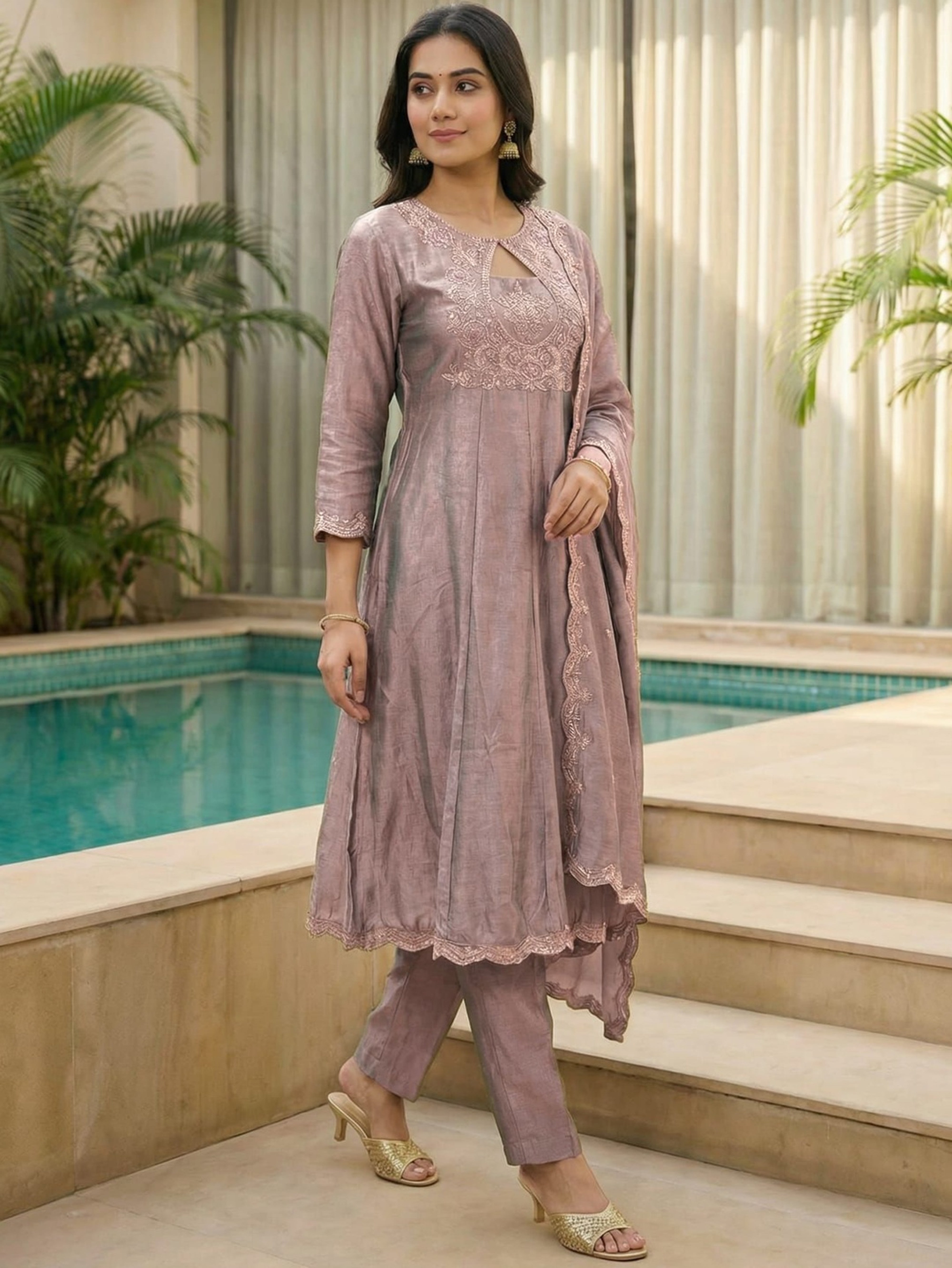Designer Embroidered Kurti Pant Set with Dupatta | Premium Women's Festive & Party Wear Suit