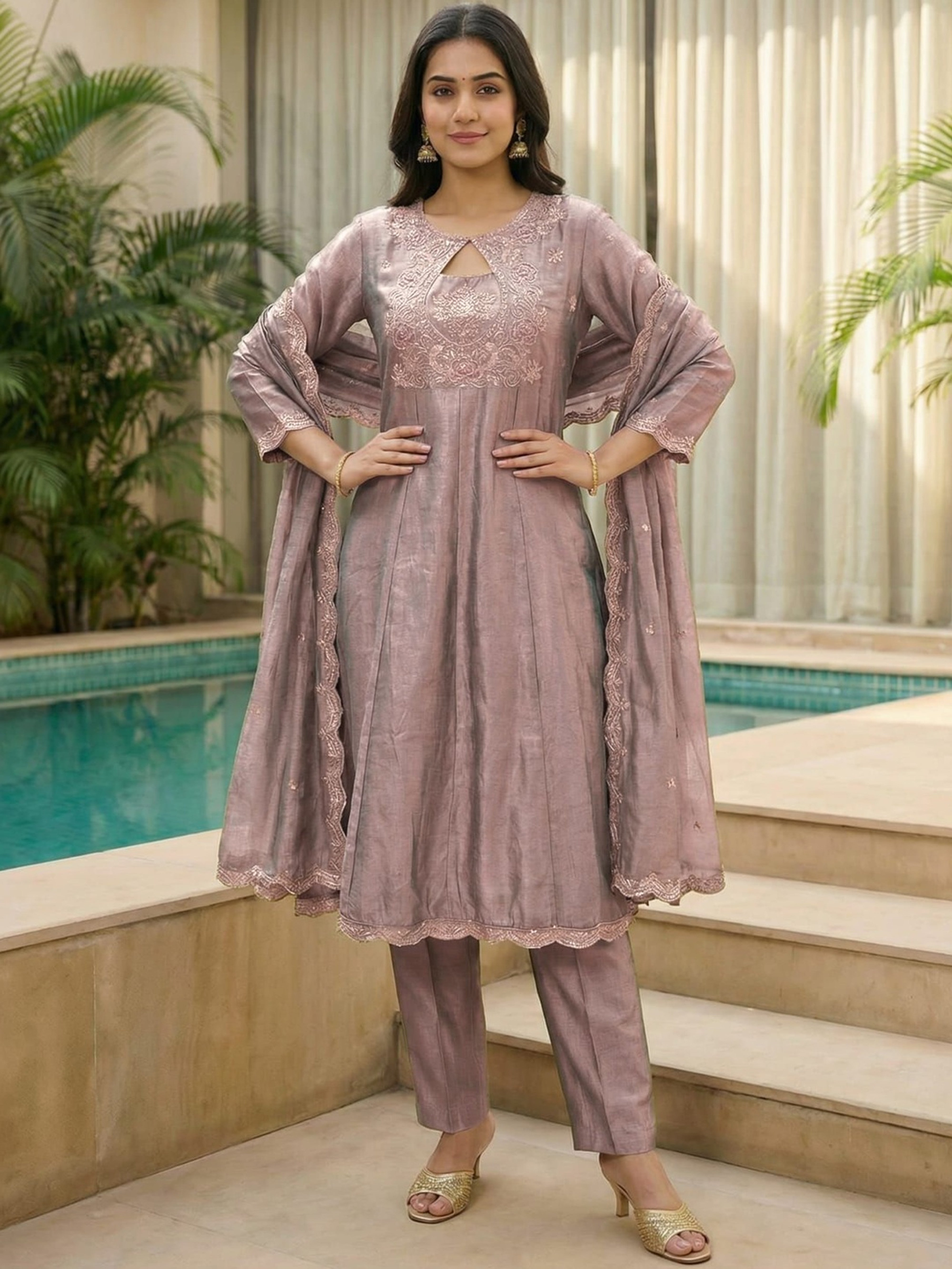 Designer Embroidered Kurti Pant Set with Dupatta | Premium Women's Festive & Party Wear Suit