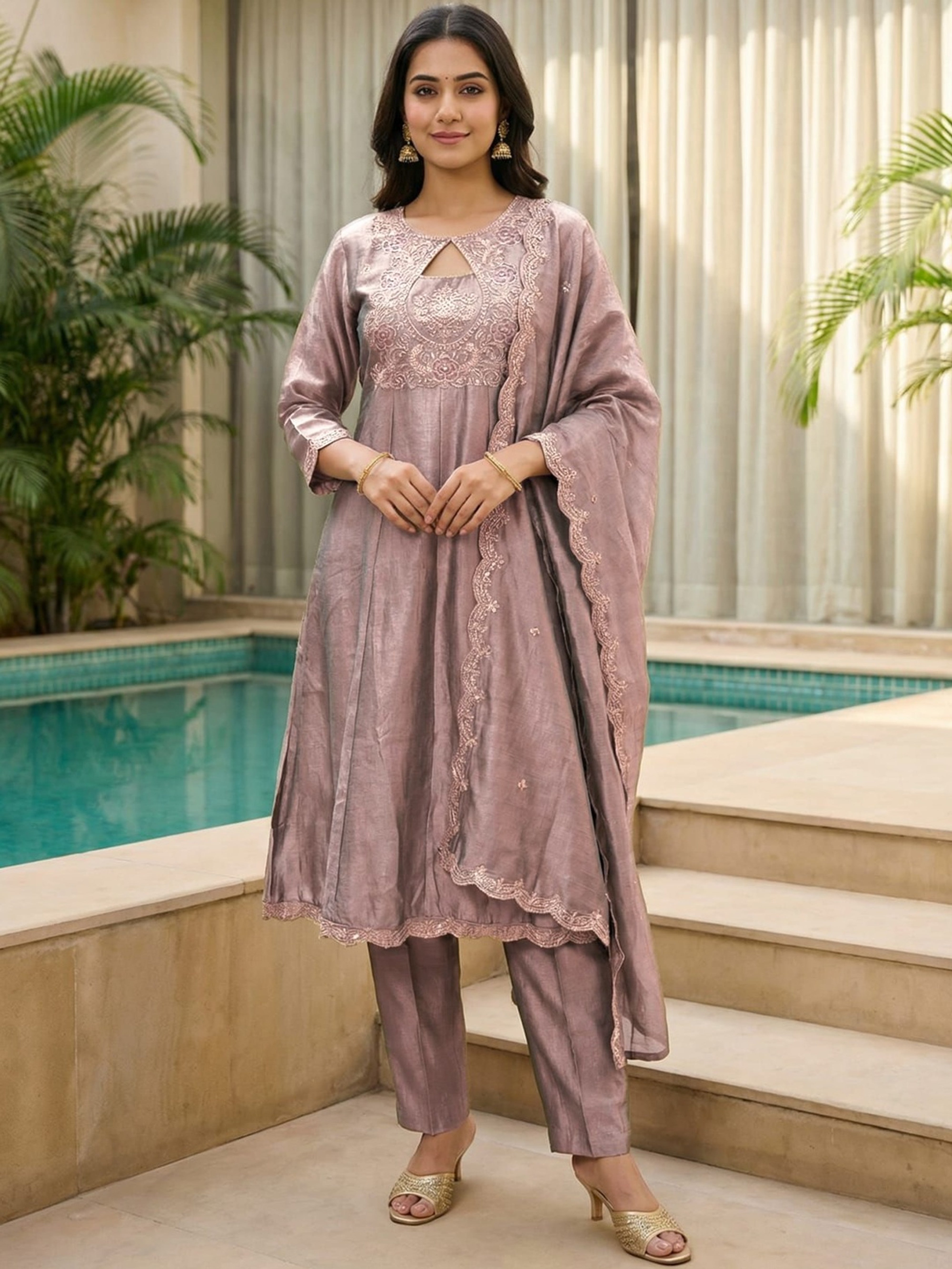 Designer Embroidered Kurti Pant Set with Dupatta | Premium Women's Festive & Party Wear Suit