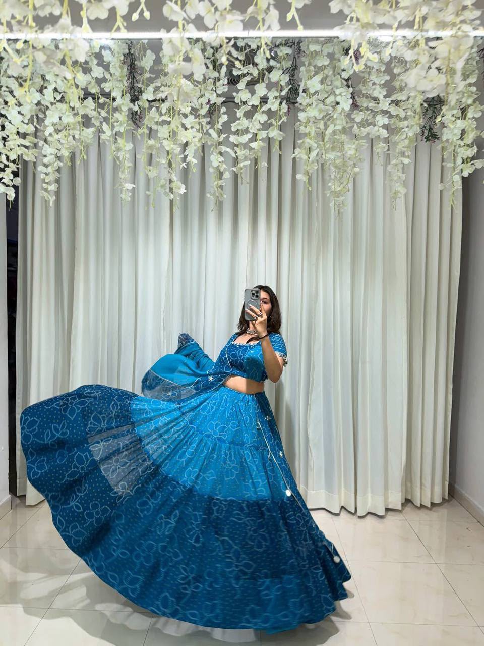 Navratri Printed Georgette Lehenga Choli with