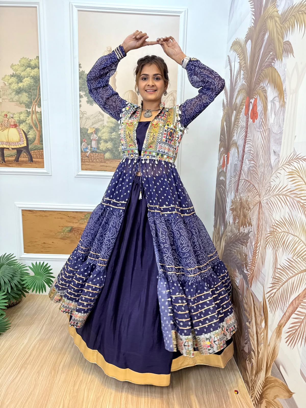 Navratri Lehenga Choli with Printed Shrug | Jayant