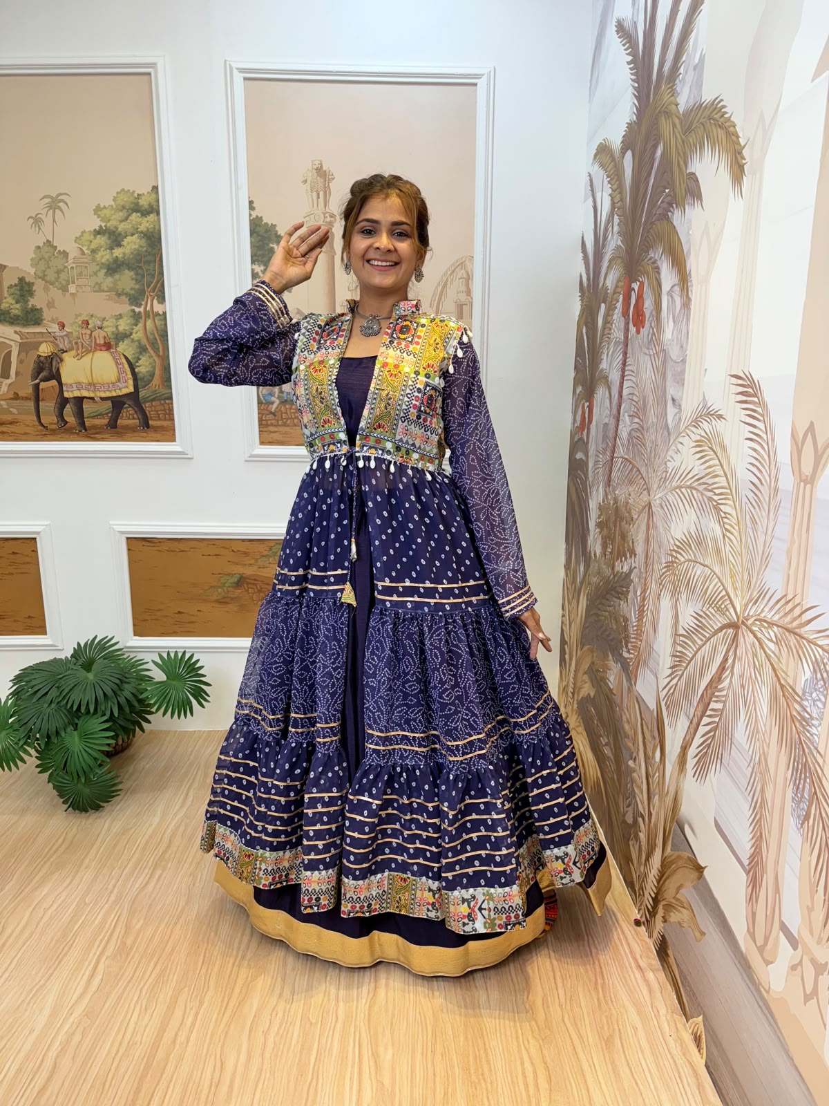 Navratri Lehenga Choli with Printed Shrug | Jayant