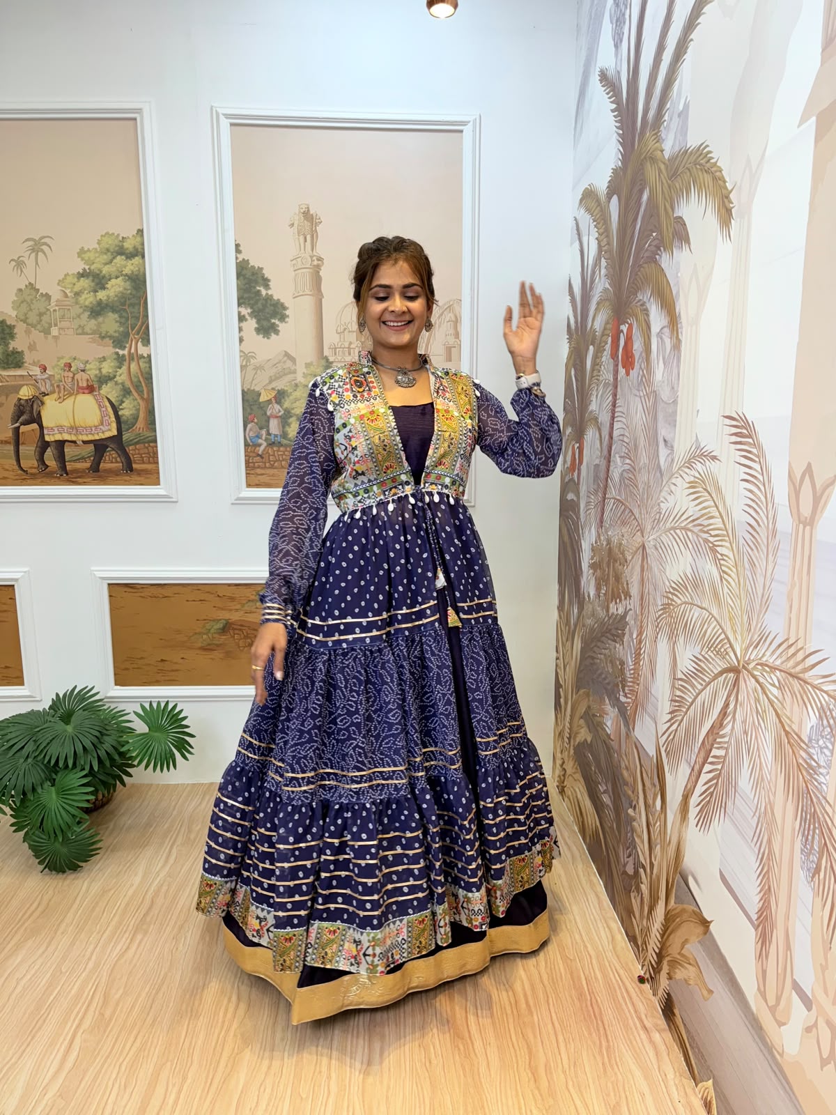Navratri Lehenga Choli with Printed Shrug | Jayant