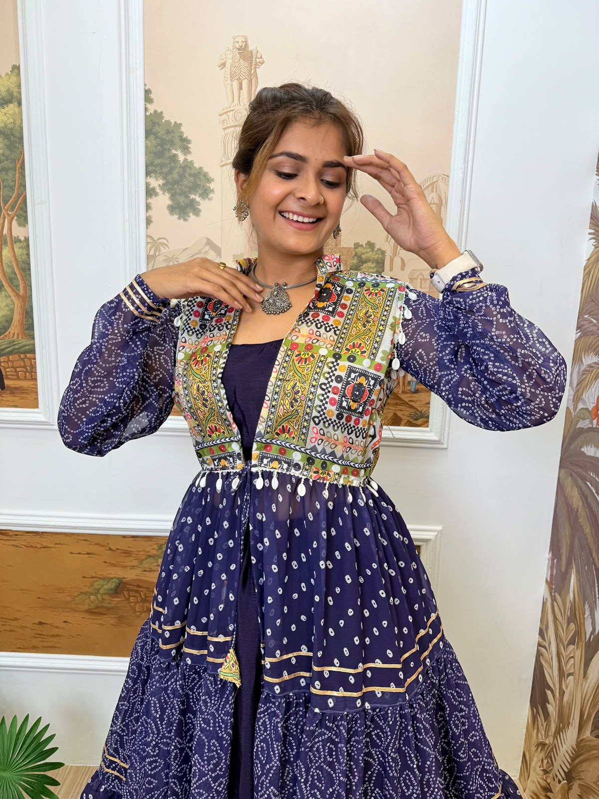 Navratri Lehenga Choli with Printed Shrug | Jayant