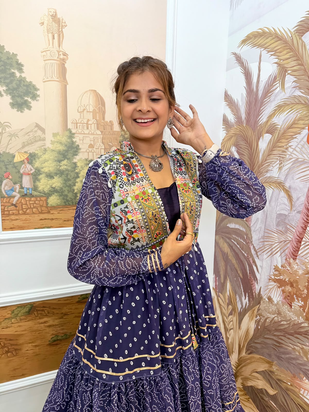 Navratri Lehenga Choli with Printed Shrug | Jayant