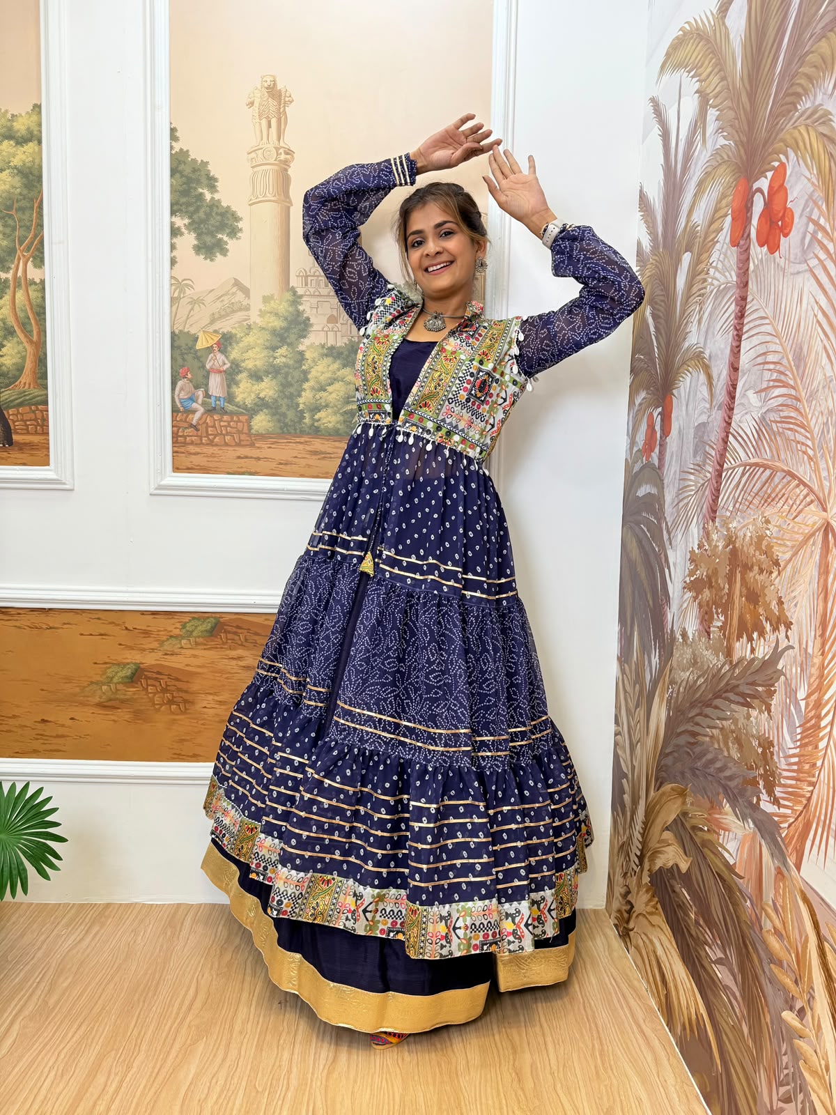 Navratri Lehenga Choli with Printed Shrug | Jayant